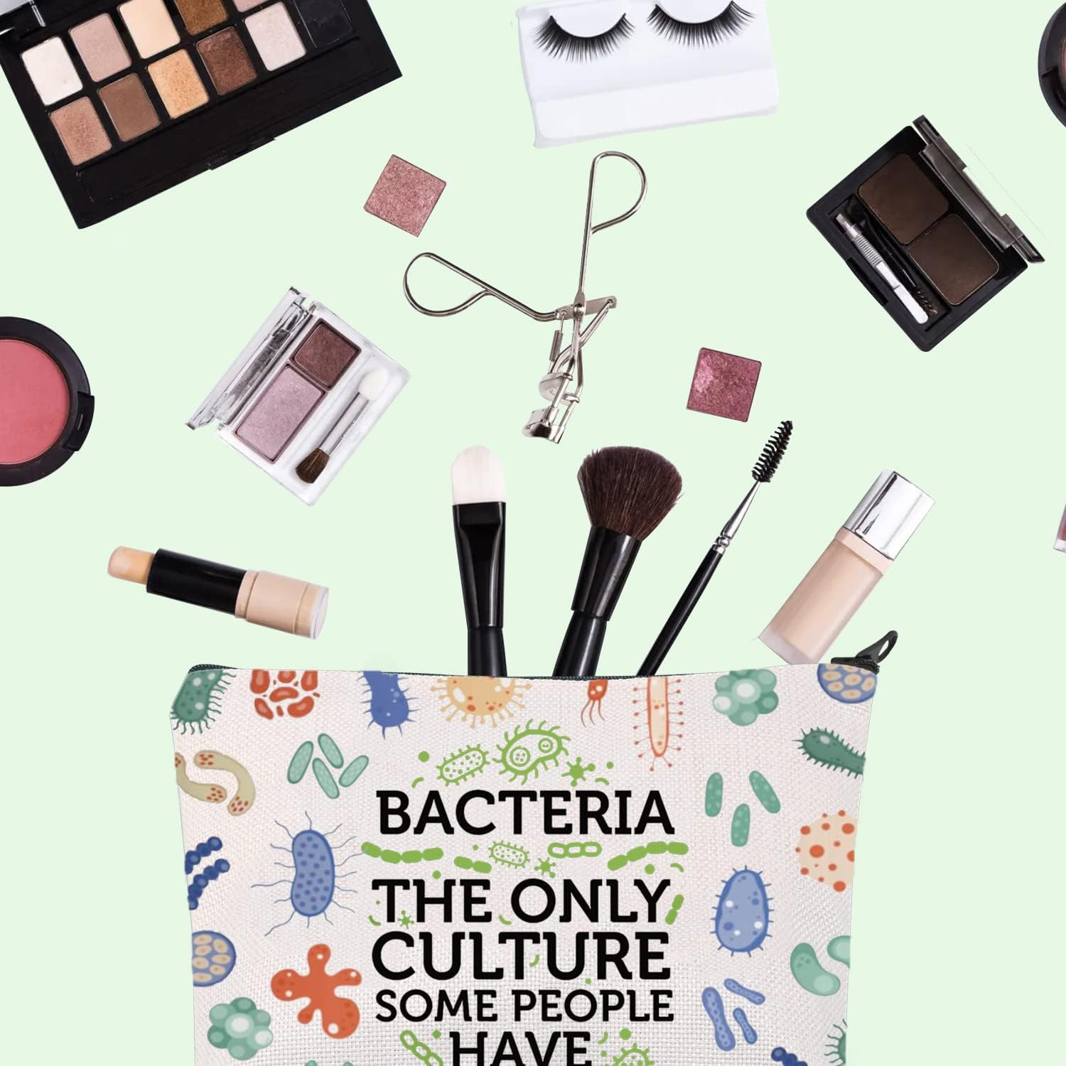 Biology Teacher Gift Microbiogist Survival Kit Med School Gift Germaphobe Gift Biology Science Makeup Bag Graduation Gift, White, Bacteria Uk image number 6