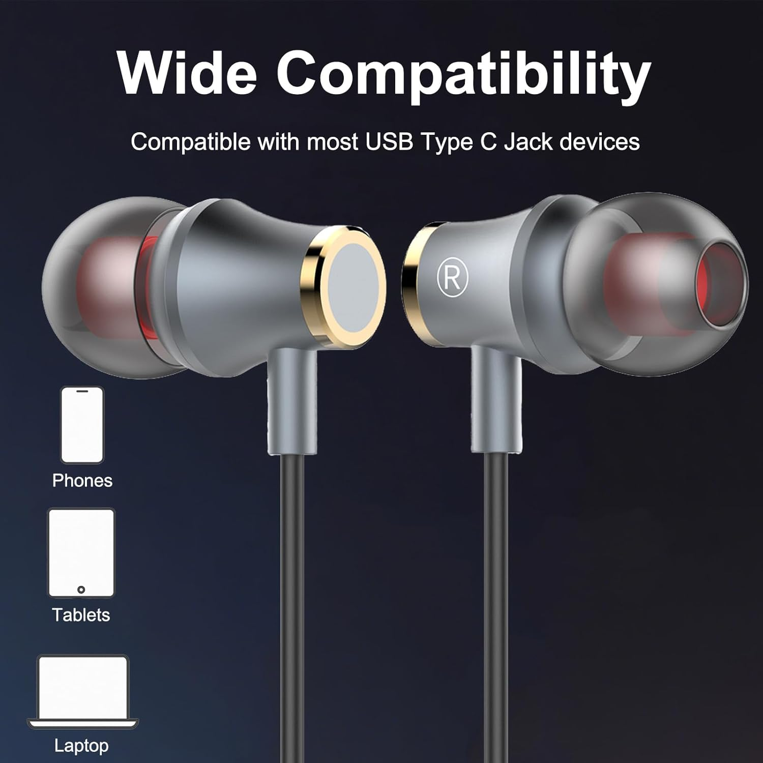 Moxtouz USB C In-Ear Headphones with Cable for Iphone image number 1