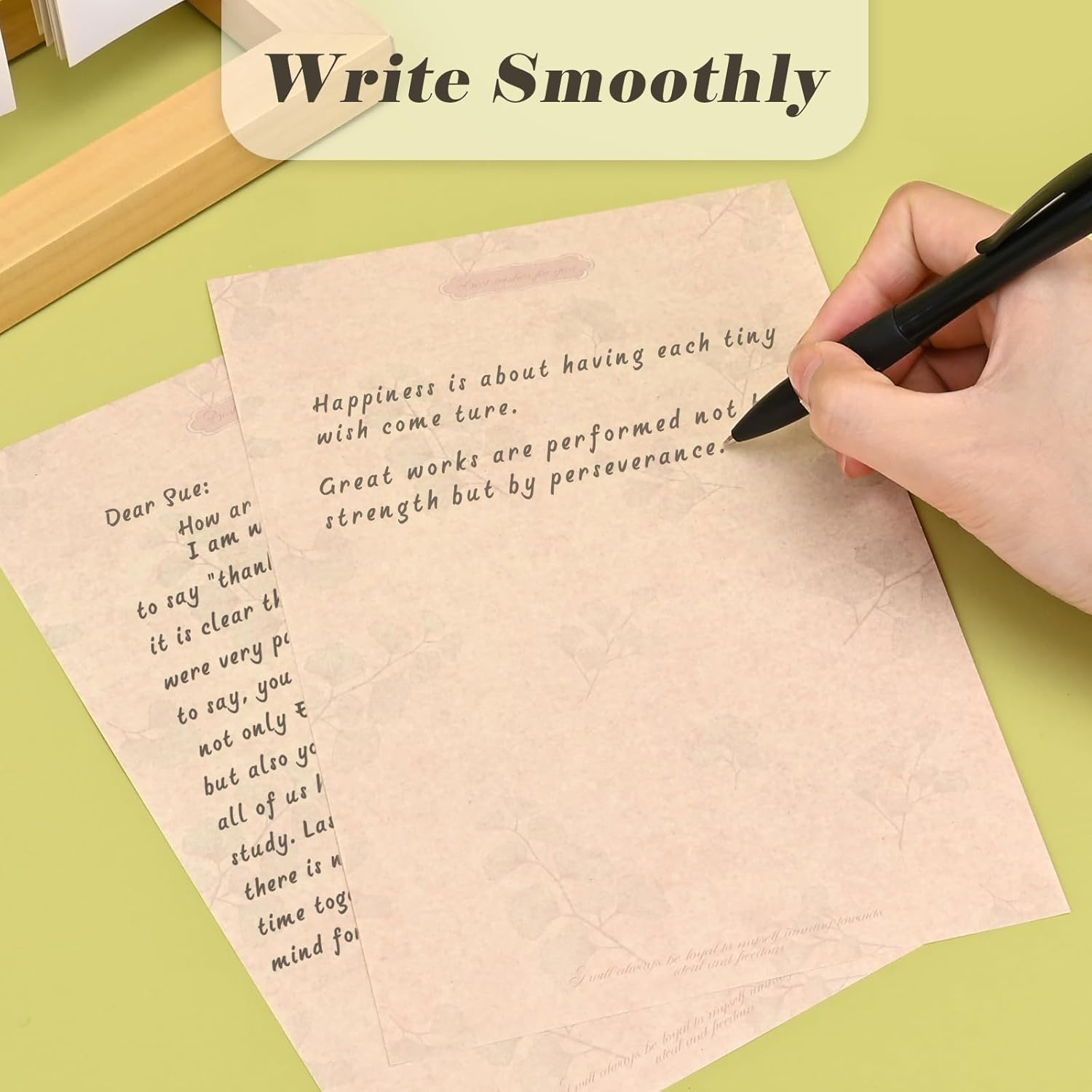 BAYTORY 48Pcs Stationery Paper and Envelopes Set, Vintage Style Love Letter Papers, Letter Writing Kit, 24 Paper Sheets + 12 Envelopes (Leaf) image number 4