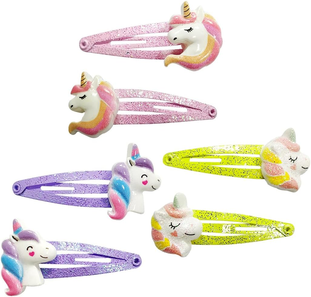 ZORVYN 6 Pairs Children'S Glitter Hair Clips Girls Clips for Girls Children image number 3