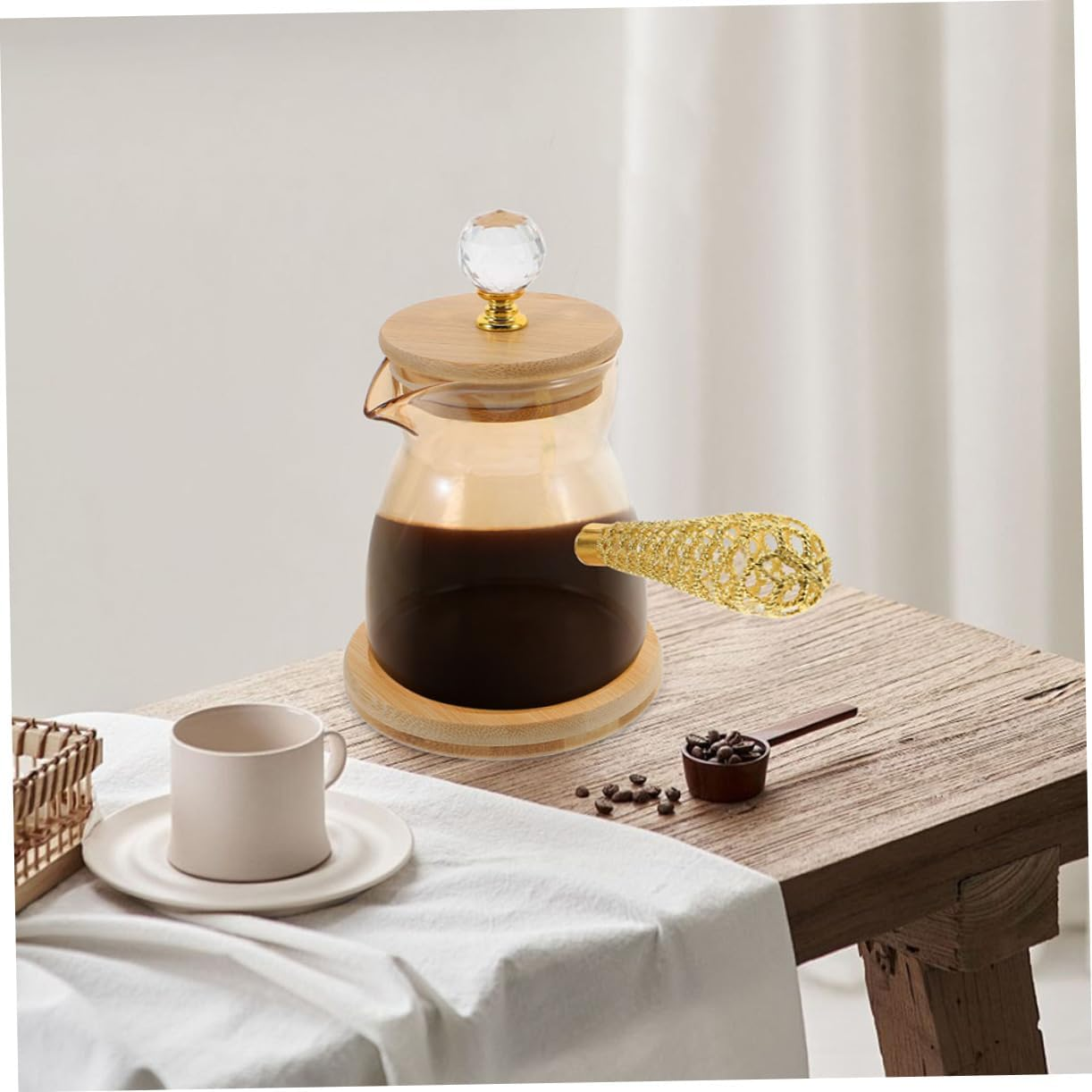 INOOMP 2Pcs Glass Turkish Coffee Maker Pot Side Handle Glass Teapot Small Milk Kettle for Home Kitchen Brew Tea image number 6