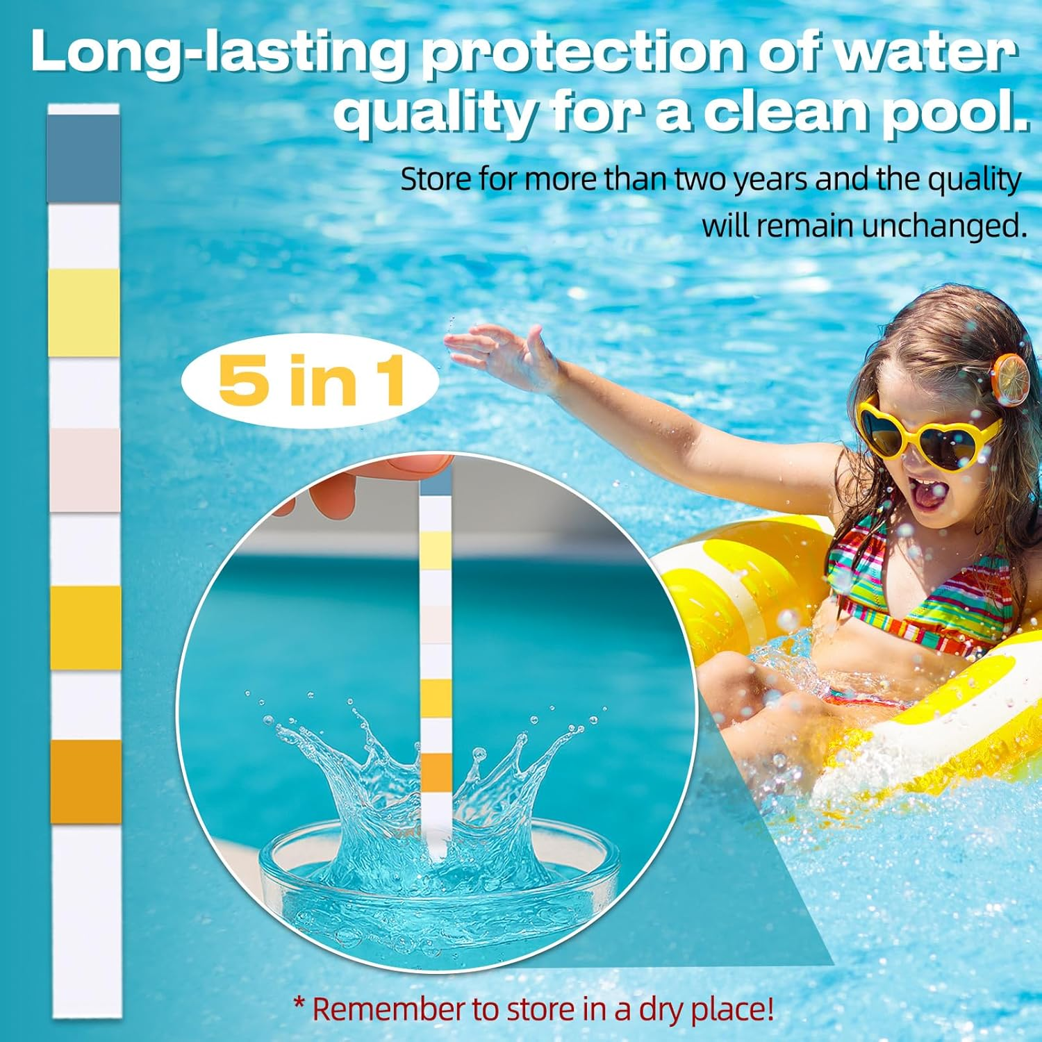 5-In-1 Pool and Spa Test Strips for Accurate Analysis of Ph, Chlorine, Bromine, Alkalinity and Cyanuric Acid with Fast Results and 50 Easy-To-Use Strips for Clear and Safe Water image number 4