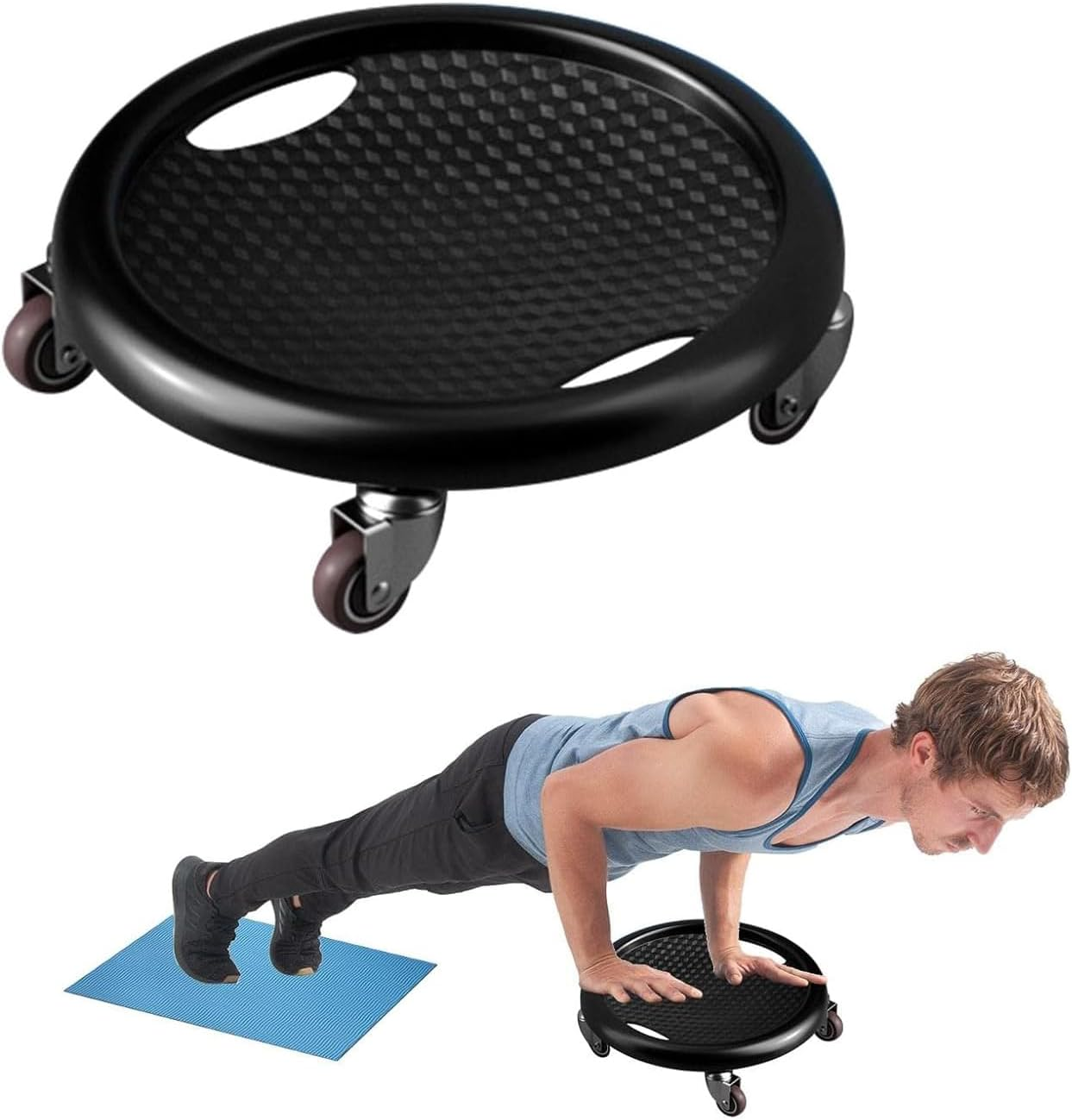 Ab Roller Wheel with 4 Rollers &ndash; Core Coaster Abdominal Muscle Trainer Disc for Home Gym, Core Strength Workout, Ab Exercise Equipment for Fitness Training image number 5