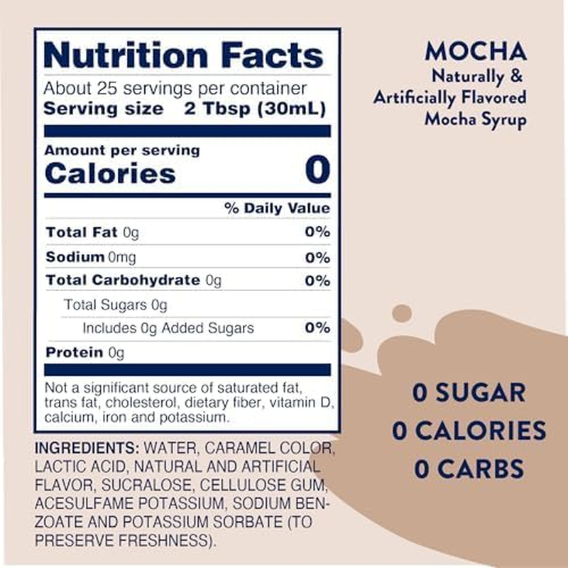 Jordan'S Skinny Syrups | Sugar Free Mocha Syrup | Healthy Flavors with 0 Calories, 0 Sugar, 0 Carbs | 25.4 Fl Oz (Pack of 2) image number 6