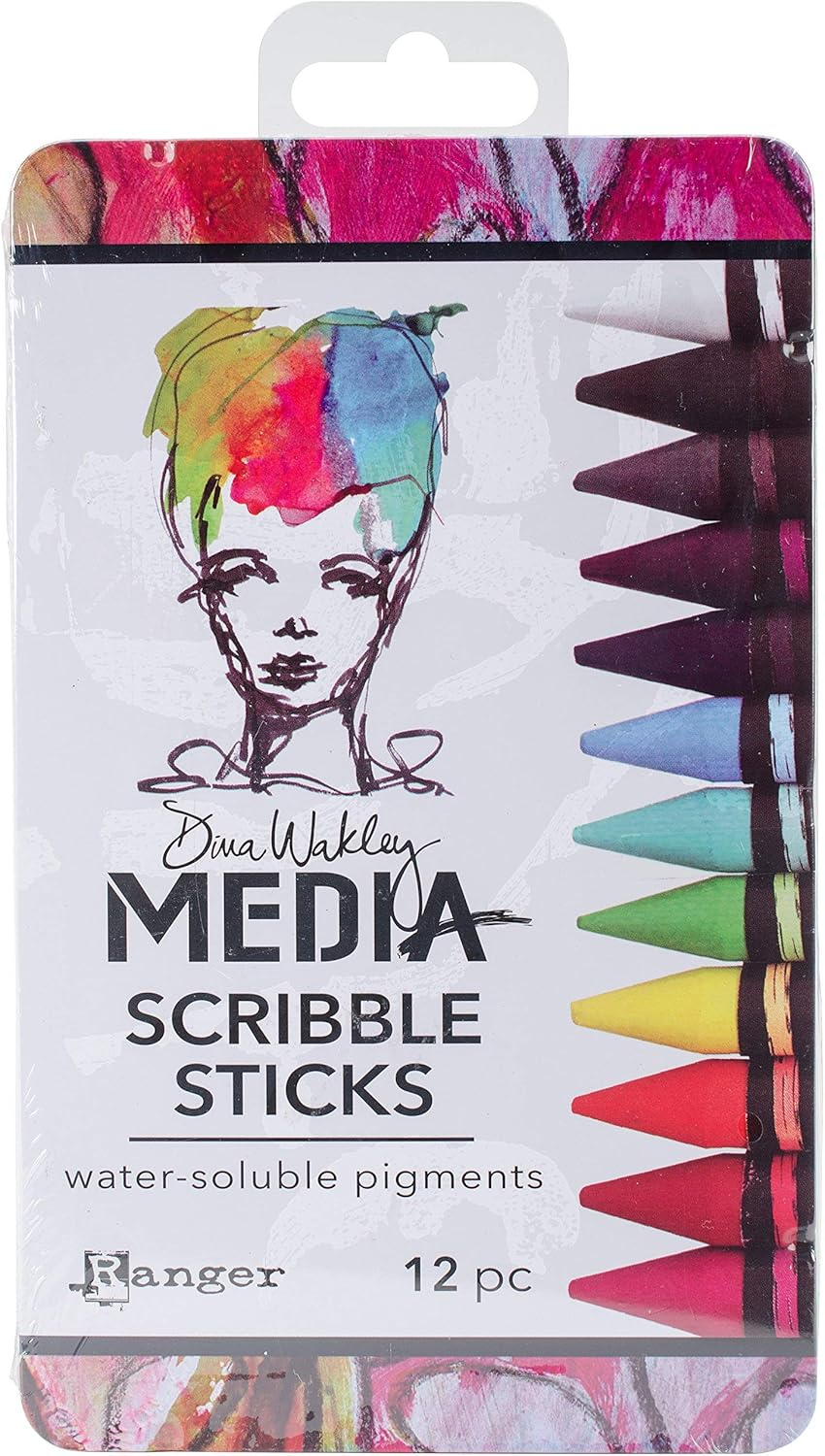 Ranger MDA54733 Dina Wakley Media Scribble Sticks 12/Pkg, 1 Count (Pack of 1) image number 1