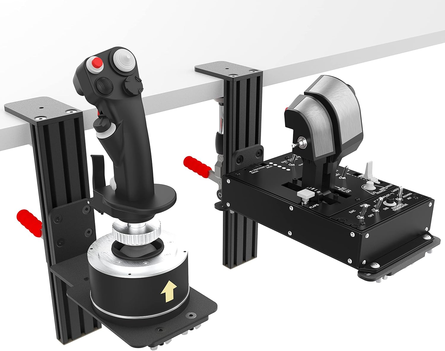 Easyget 2 Set Hotas Desk Mount for the Flight Sim Joystick, Throttle, MFD Compatible with Thrustmaster Hotas Warthog, Thrustmaster MFD (Color Black) image number 4