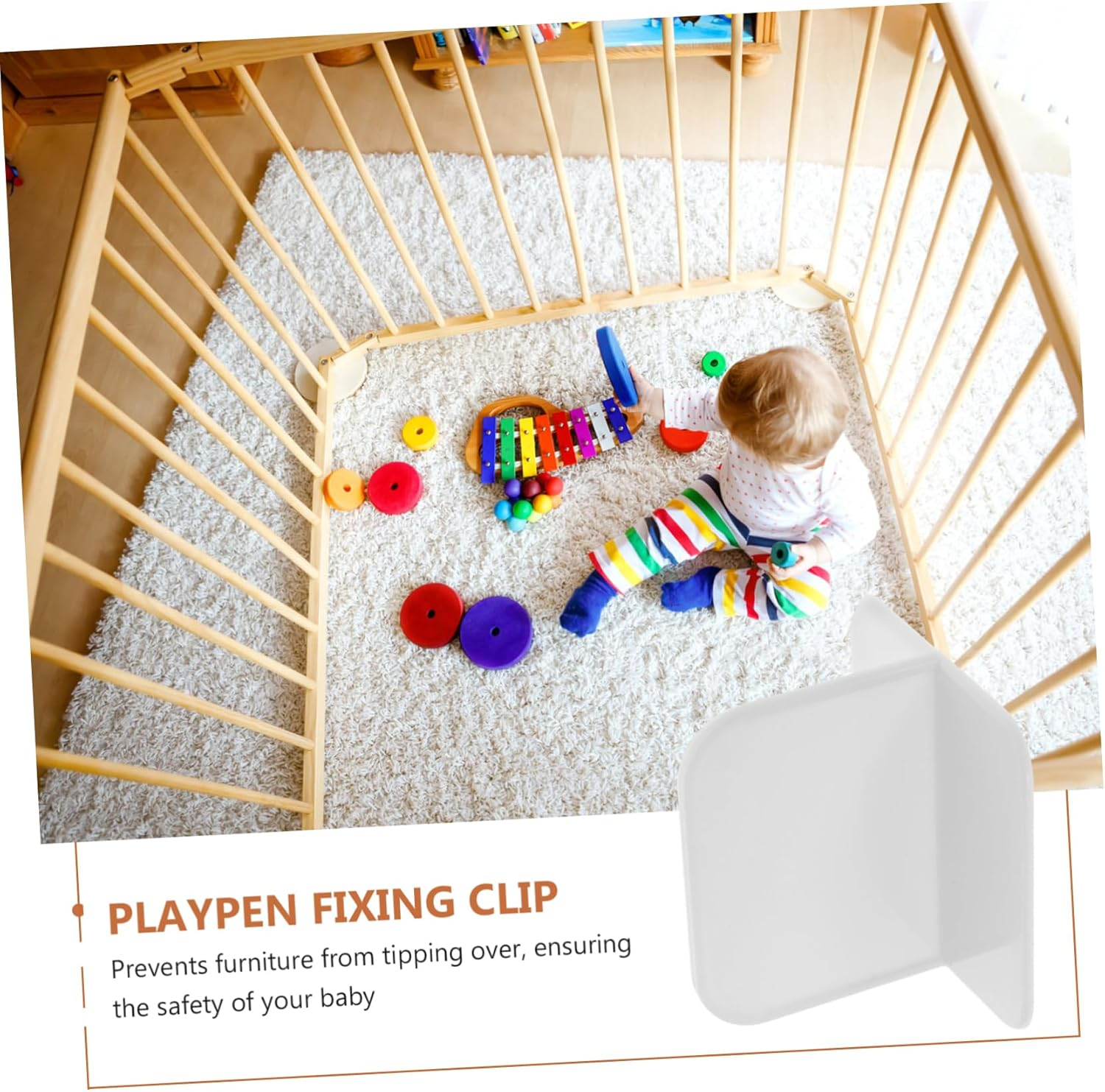 KOCKSHION 12 Pcs Playpen Stabilizer Playpen Accessories Replacement anti Slip Gate Support Feet Baby Safety Baffle for Child Safety image number 5