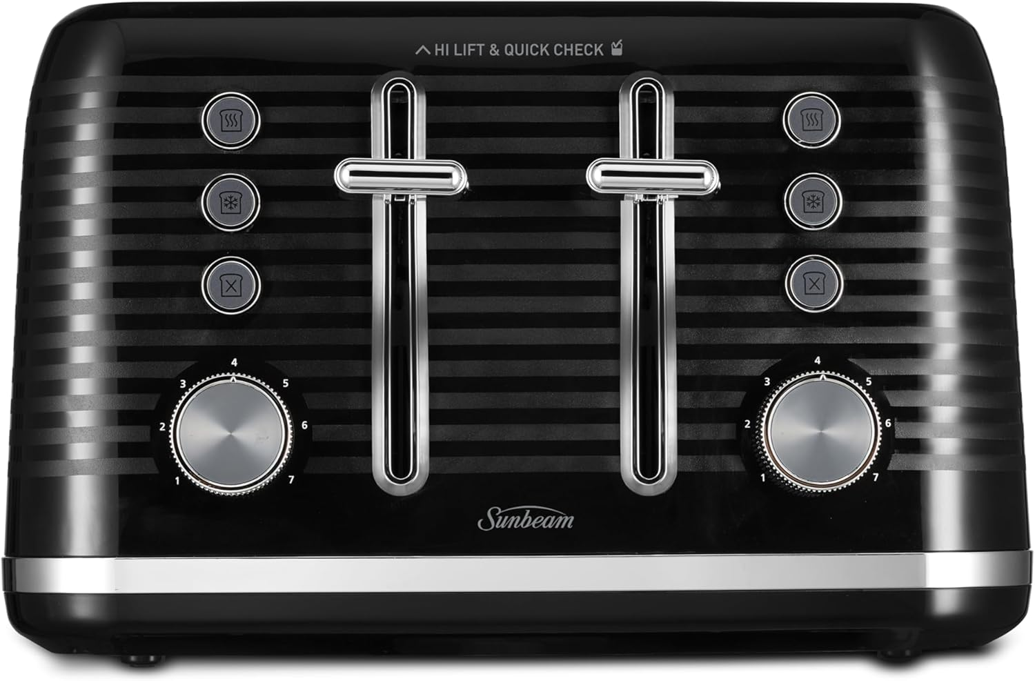 Sunbeam Rise and Shine Kettle and Toaster Set | 4 Slice Toaster and Kettle Set, 1.7L Kettle Capacity, 2400W Electric Kettle, 7 Browning Toaster Settings, High-Lift Toaster Lever, Black PUP3100BK