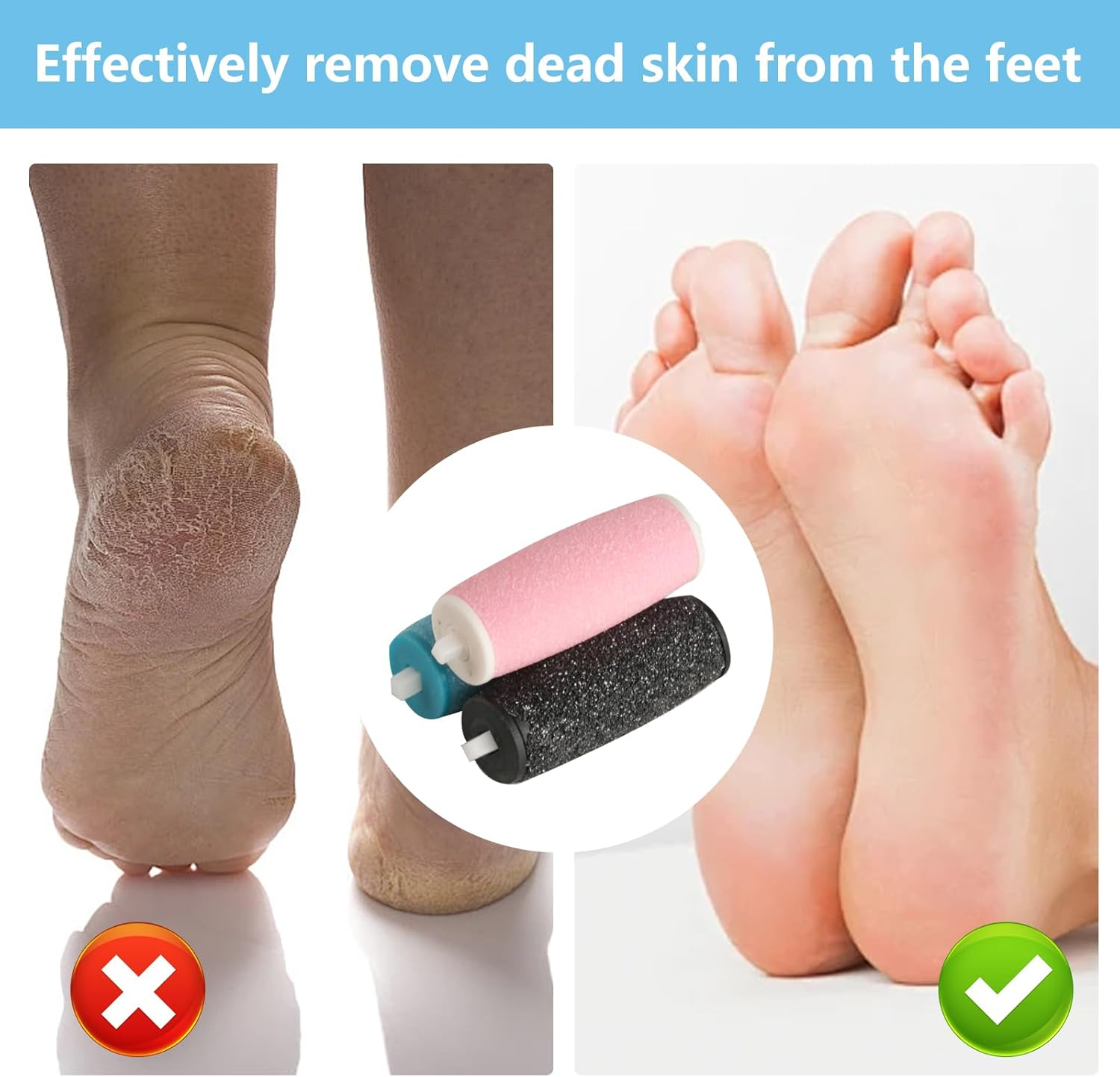 14 Pieces for Scholl Velvet Smooth Replacement Rollers for Scholl Callus Remover Extra Coarse Replacement Rollers for Electric Foot File, Pedicure Foot Care Set for Removing Hard Skin Replacement image number 4