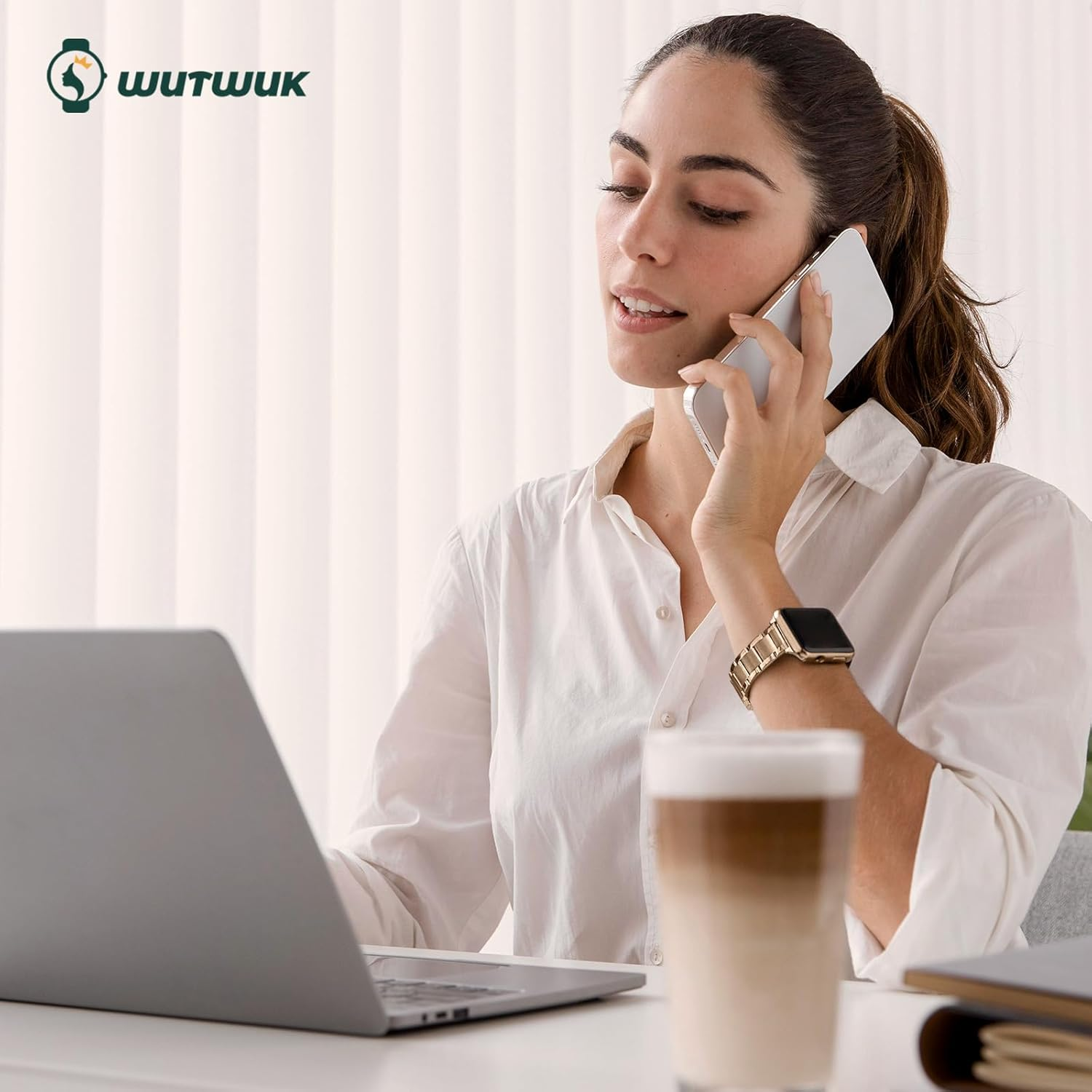 Wutwuk Compatible with Apple Watch Band 42Mm(Series 11/10) 40Mm 41Mm 38Mm Women'S Adjustable Stainless Steel Band for Iwatch 11 10 9 8 7 6 5 4 3 2 1 SE Women image number 2