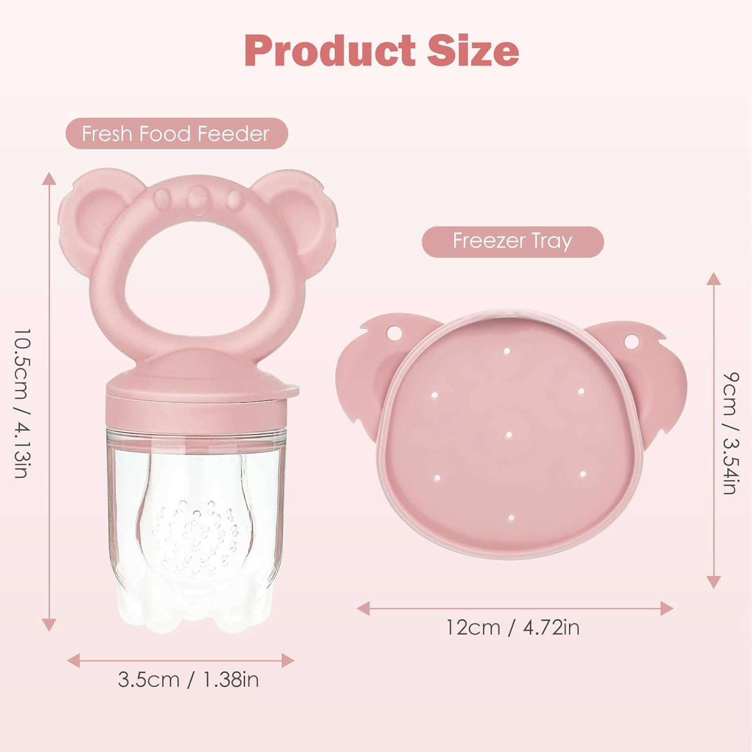 Silicone Baby Fruit Food Feeder & Freezer Nibbletray Set &ndash; Breastmilk Popsicle Molds for Baby Teething Relief, Fresh Food Feeder for Safe Infant Self Feeding BPA Free image number 4