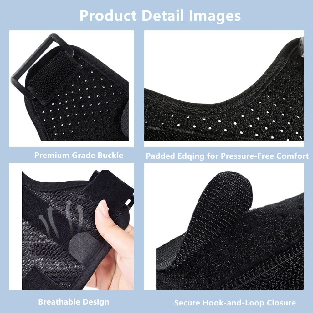 Thumb Brace for Arthritis & Sprains - Reversible Thumb Spica Splint,Adjustable Wrist Support for for De Quervains Tenosynovitis, Tendonitis , Carpal Tunnel and Recovery- Fits Left/Right Hands, Men & Women,Black image number 6