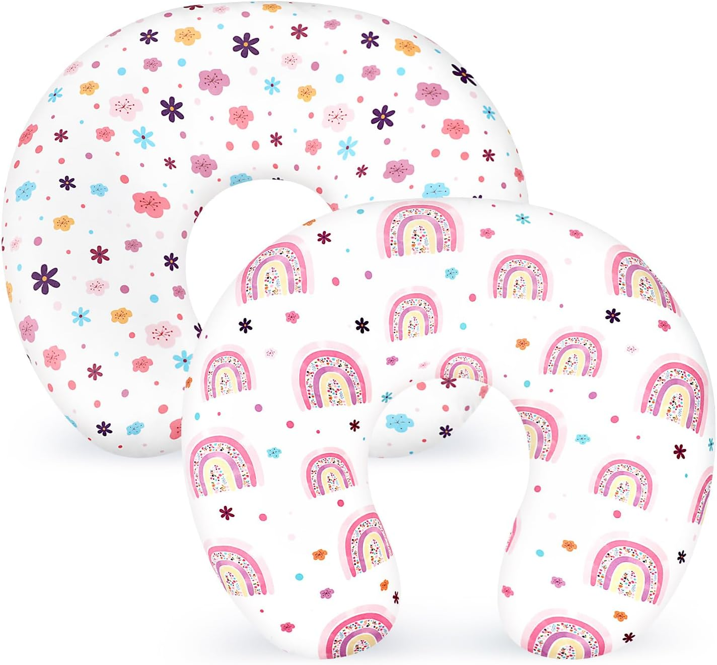 Pea Pod Nursing Pillow Cover 2 Pack, Removable Nursing Cover for Breastfeeding Pillows, Soft and Comfortable Pillow Slipcover for Baby Girls Boys Newborn, Green& Checkered