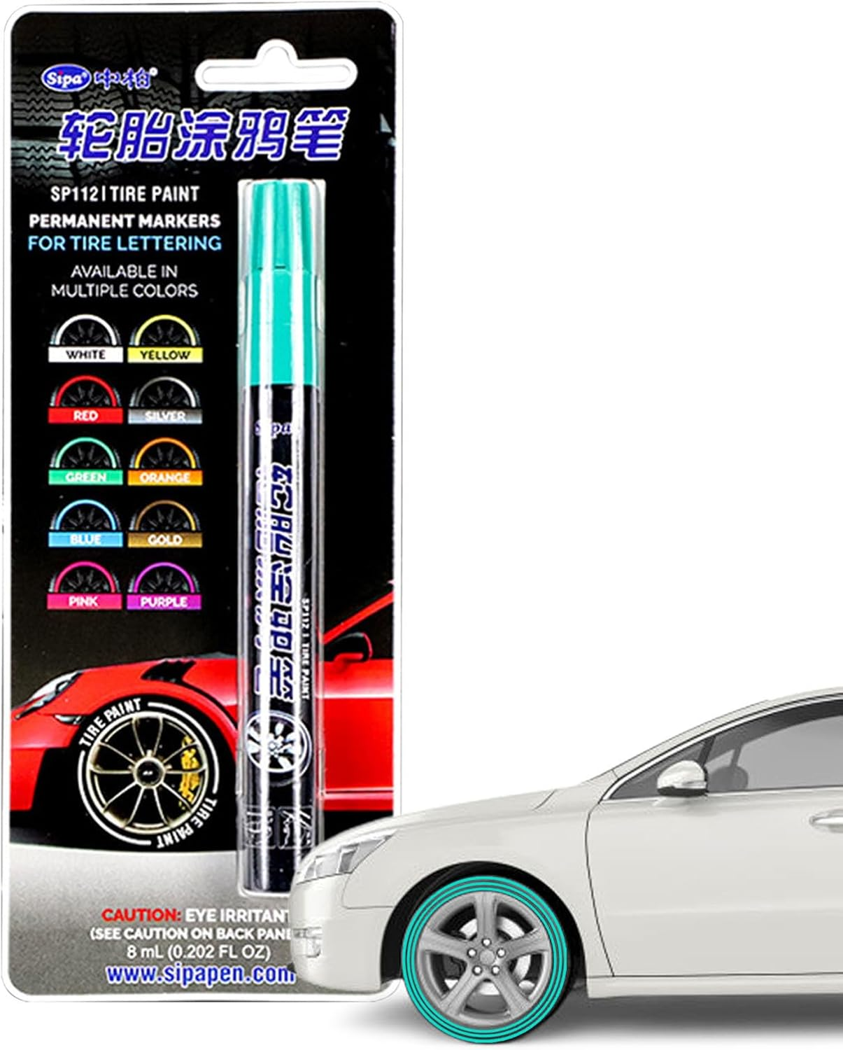 Tire Paint Pen - Waterproof Marker, Auto Wheel, Smooth Ink | Quick Dry Paint Pen, Multi Color Tool (For Tires, Glass, Stones, Canvas Shoes, Outdoor Courtyard Projects)