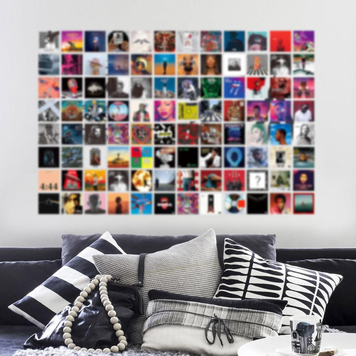 ART&middot;ZONE 100 Pcs 5X5 Inch Wall Collage Kit for Room, Album Cover and Music Posters, Rapper and Band Wall Art for Bedroom