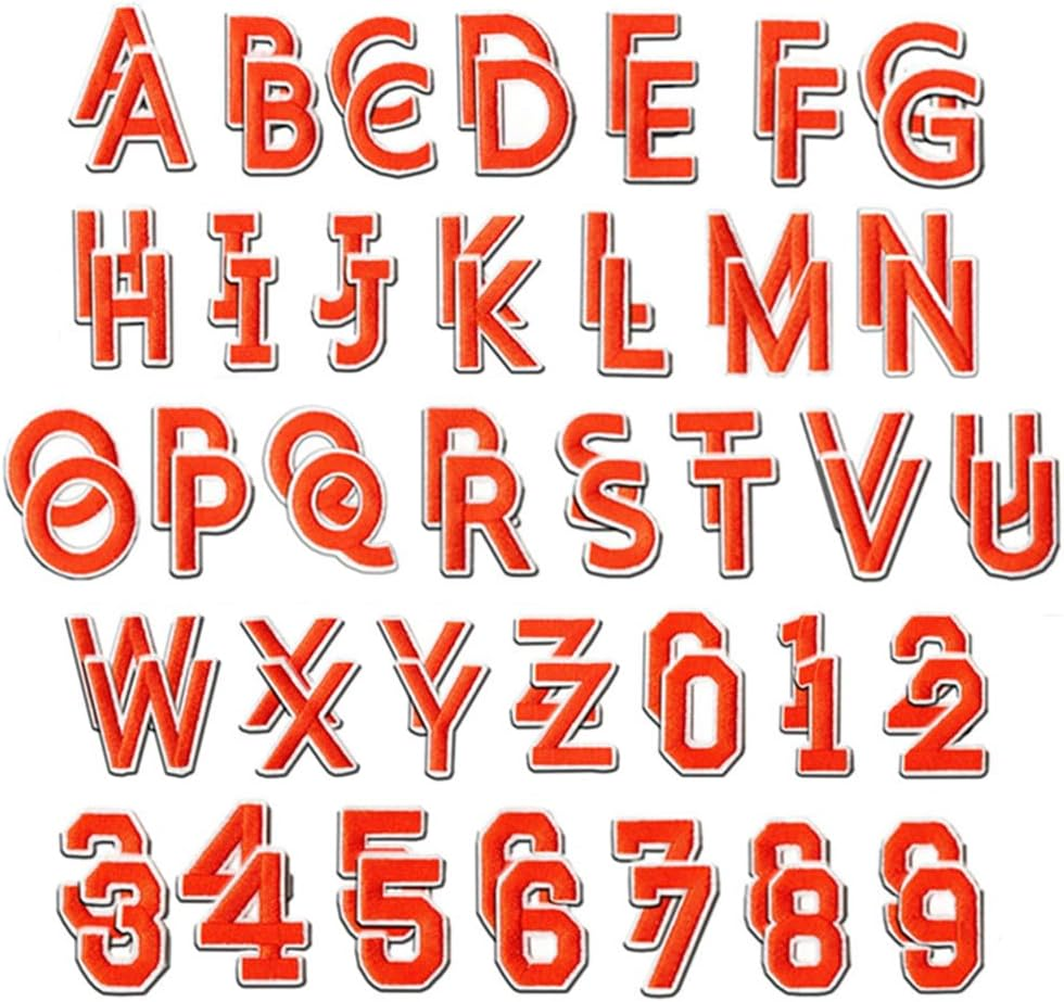 Embroidered Patches, Wanfoou 72Pcs Letter Patches,Iron on Letters and Numbers Patches,Numbers 0-9 Applique for Clothes,Embroidered Patch A-Z,Sew on Patches Applique for Clothes Shoes Hats Bag image number 4