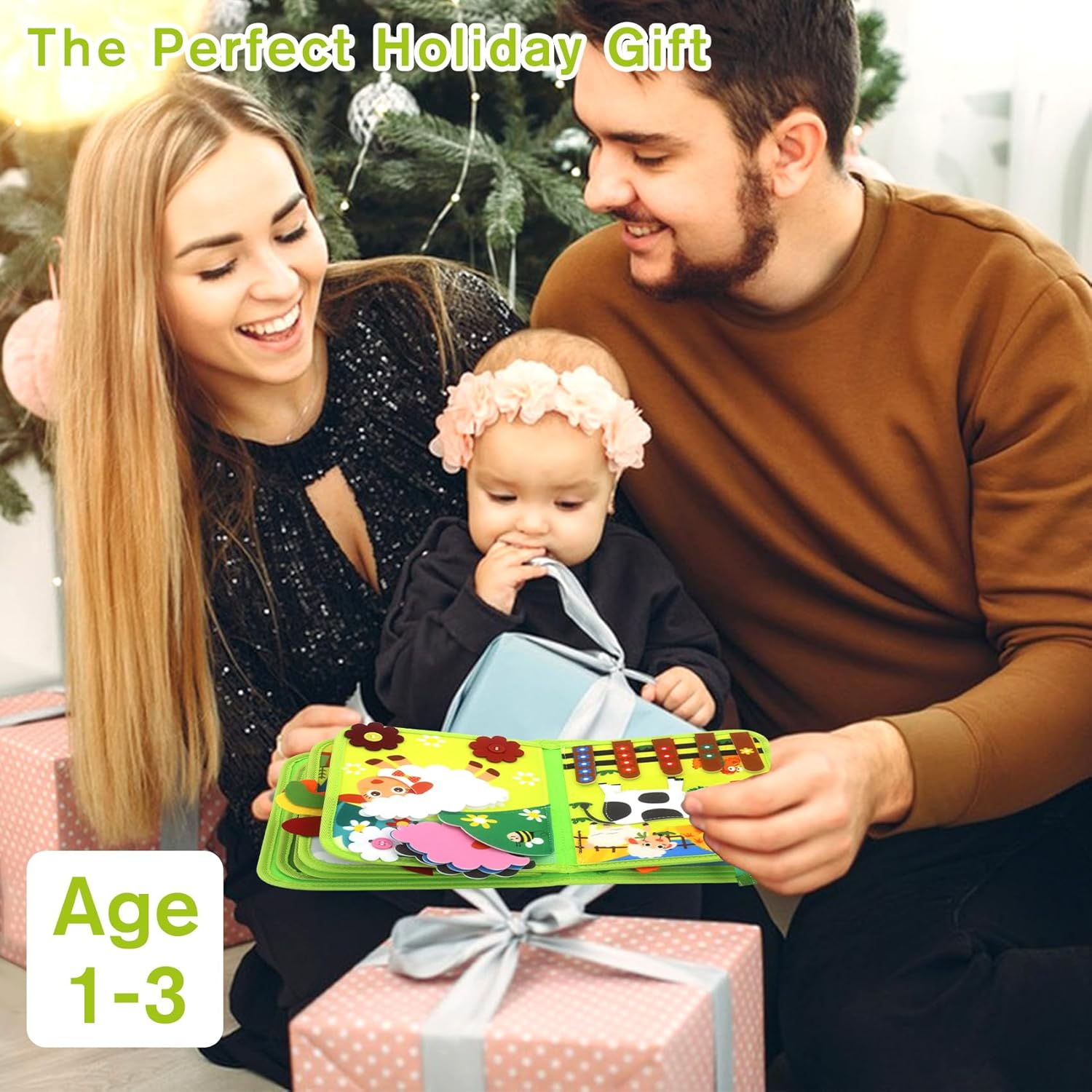 Meafeng Farm Busy Book for Toddlers 3+, Montessori Toys Busy Board for 3+ Years Old Boys Girls, Travel Toys Quiet Activity Book with Life Skills, Cognition, Sorting, Matching image number 3