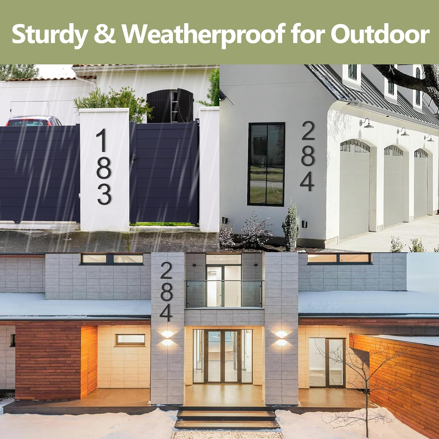 DEWEL House Numbers for Outside, 6 Inch Modern Floating Address Numbers for Farmhouse, Street, Front Door, Weatherproof, Easy to Install with Template (Black House Number 1) - Black No.1 image number 5