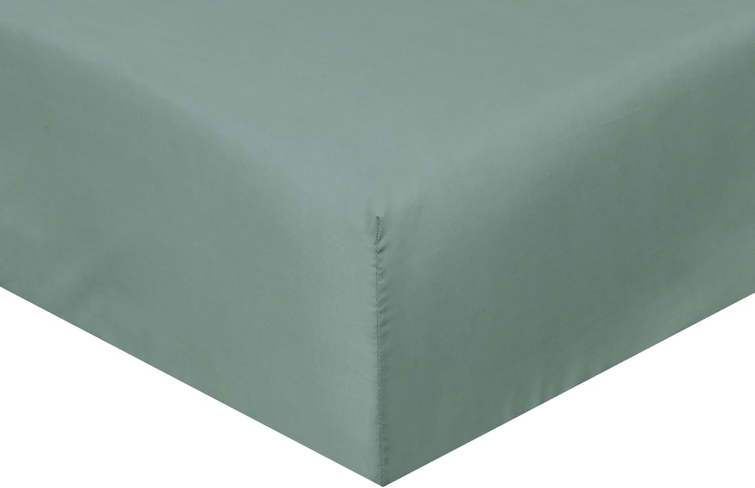 Sleepdown Fitted Sheet Super Soft Cosy Easy Care Polycotton Bed Linen Luxury Bedding Bedsheet 25Cm Deep Non Iron - Sage Green - Double image number 2