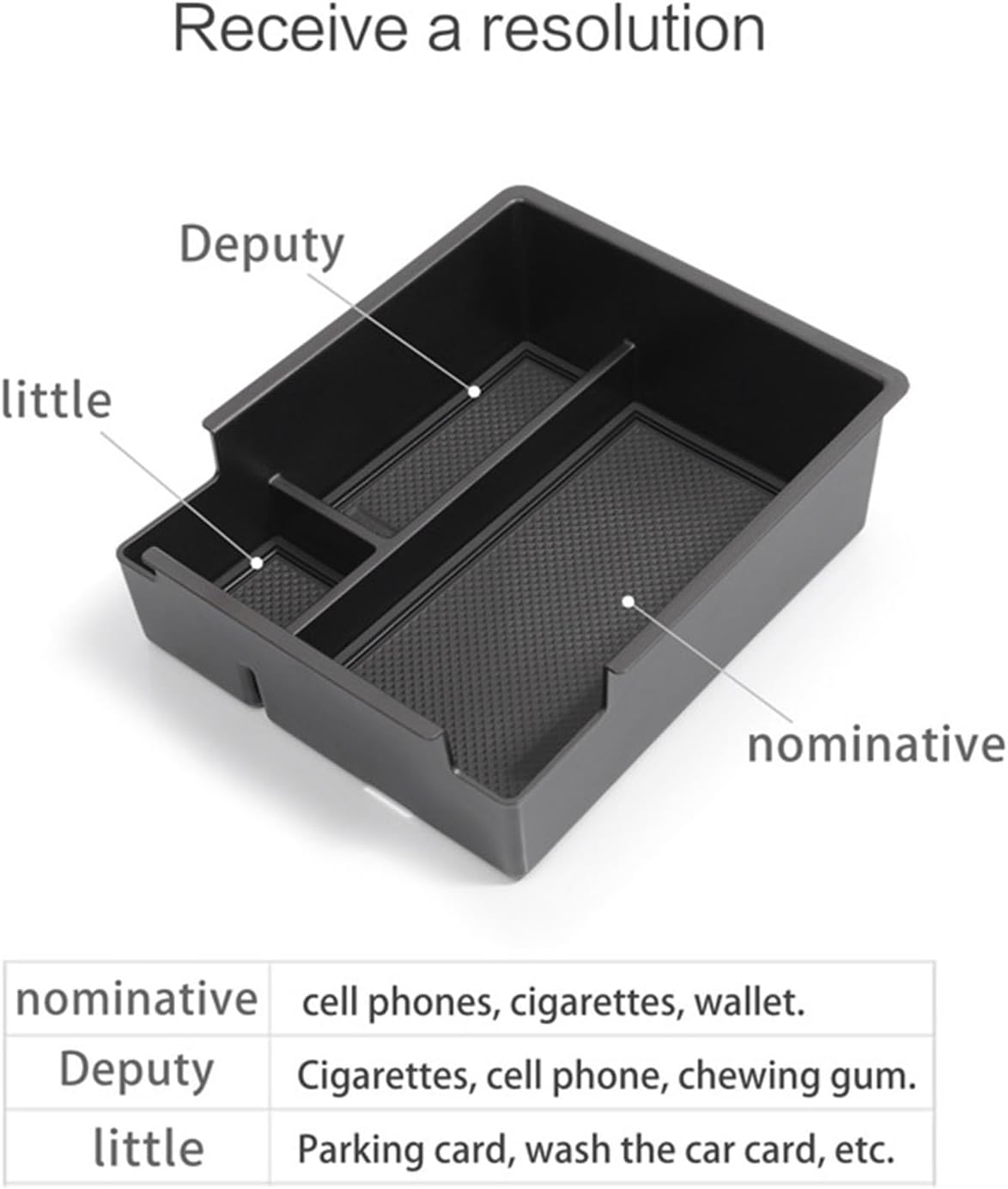 Wzenclave Armrest Secondary Storage Box,Black Console Armrest Storage Box Armrest Insert Tray, Central Console Accessories image number 5