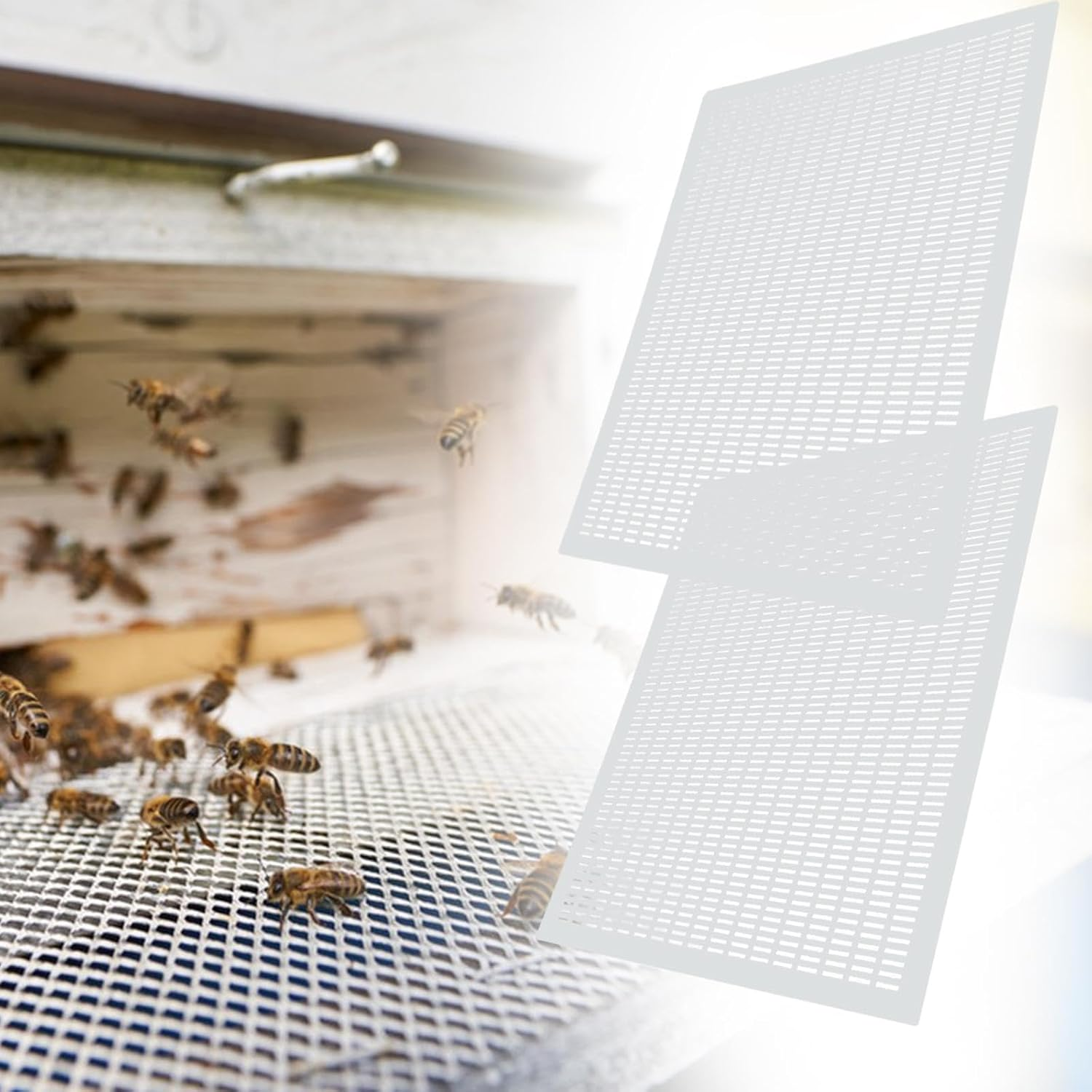 2Pcs Queen Excluder Plastic Beekeeping Queen Excluder Cutable Design Practical Proffesional Queen Bee Excluder for Beekeeping - White image number 2