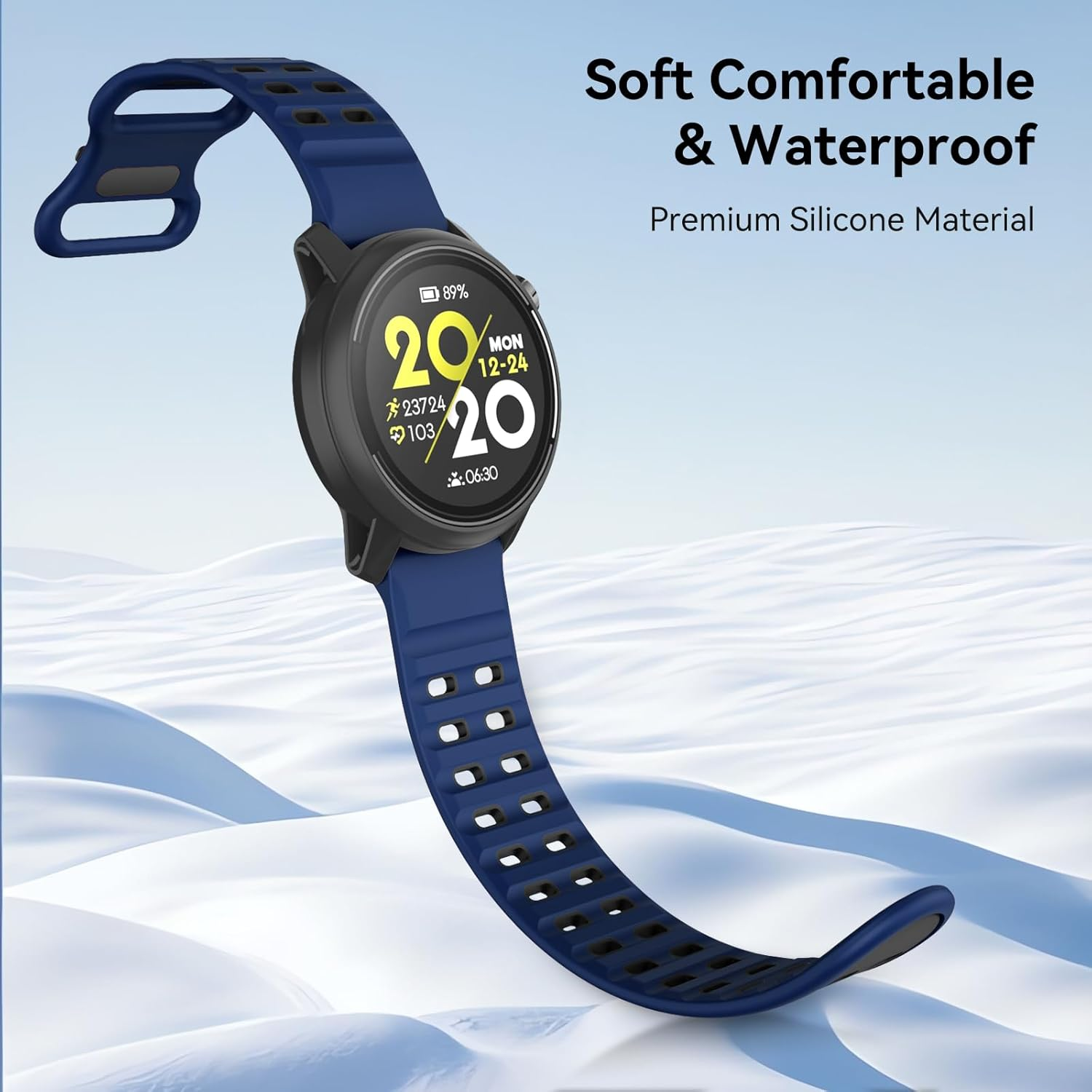 OVERSTEP Compatible with Coros Pace 3/Apex 2Pro/Apex 46 Mm/Apex Pro Straps, Silicone Strap Sports Strap for Garmin Venu 2/Venu 3/Vivoactive 4 Watch Strap - Army Green Black image number 2