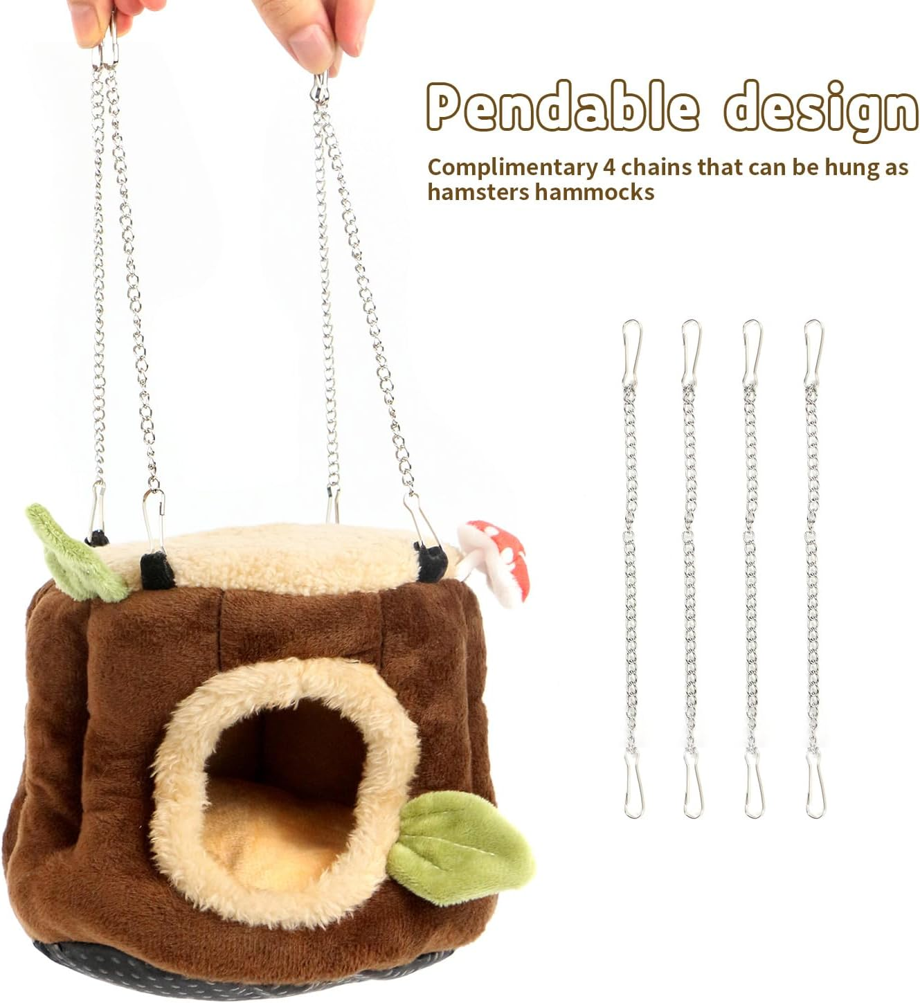 Guinea Pig Cave Hammock Small Animal Beds Hide Winter Warm Cuddly Bag Hamster Cave Beds, Pet Cage Bed Accessories for Rodents Dwarf Rabbits Ferrets Rats Hedgehog Chinchilla image number 5