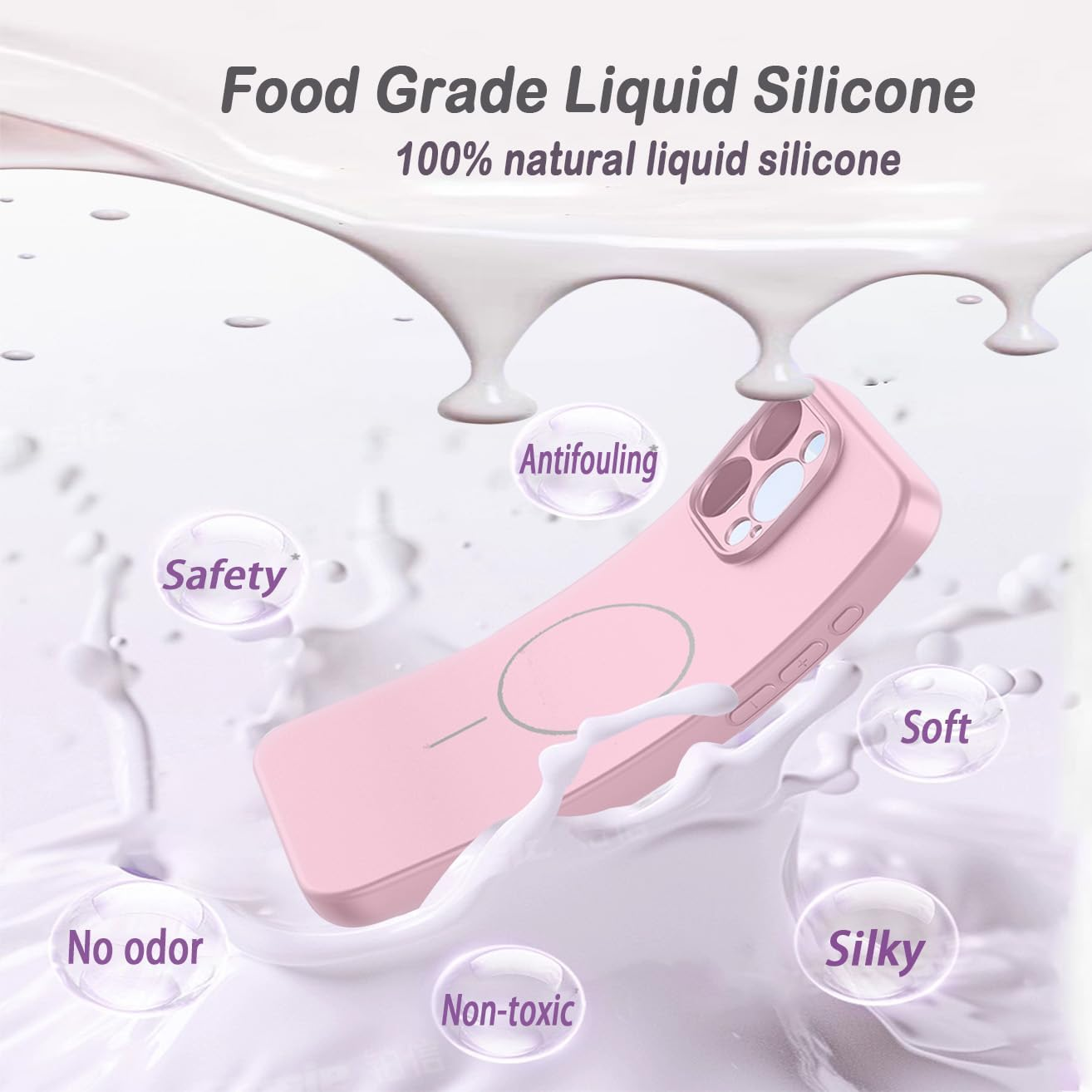 YUEQIAN Magnetic Design for Xiaomi Redmi Note 14 Pro 5G/Poco X7 5G Case, Soft Liquid Rubber Silicone with Microfiber Lining, Supports Wireless Faster Charging Shockproof Cover. Dark Green - Blue image number 4