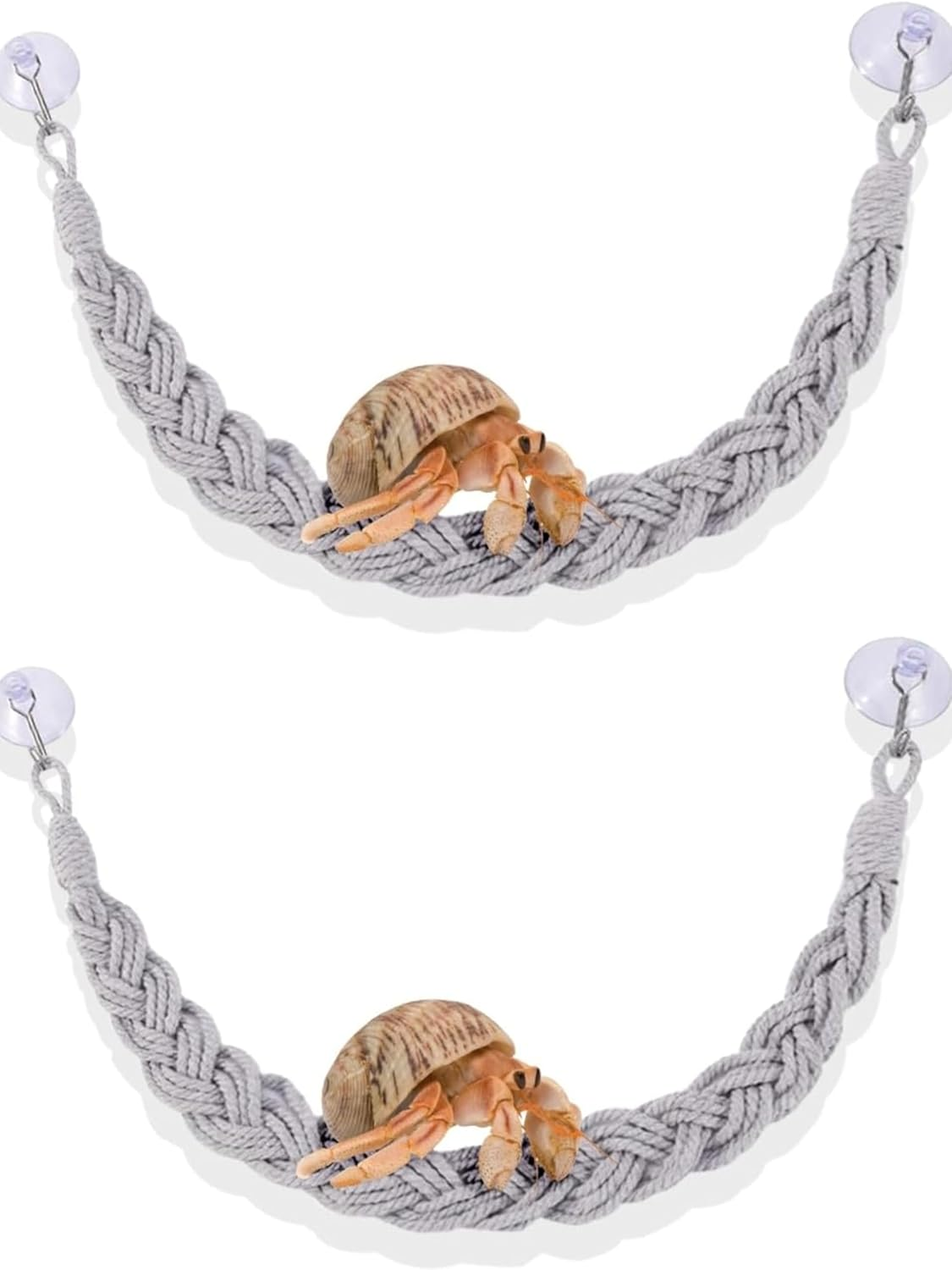 2Pcs Hermit Crab Climbing Rope,Hermit Crab Climbing Jute Rope,Hermit Crab Jute Rope with Suction Cup Hooks,Hermit Crab Rope Hermit Crab Climbing Jute Rope with Hooks,Hermit Crab Climb Rope with Hooks image number 4