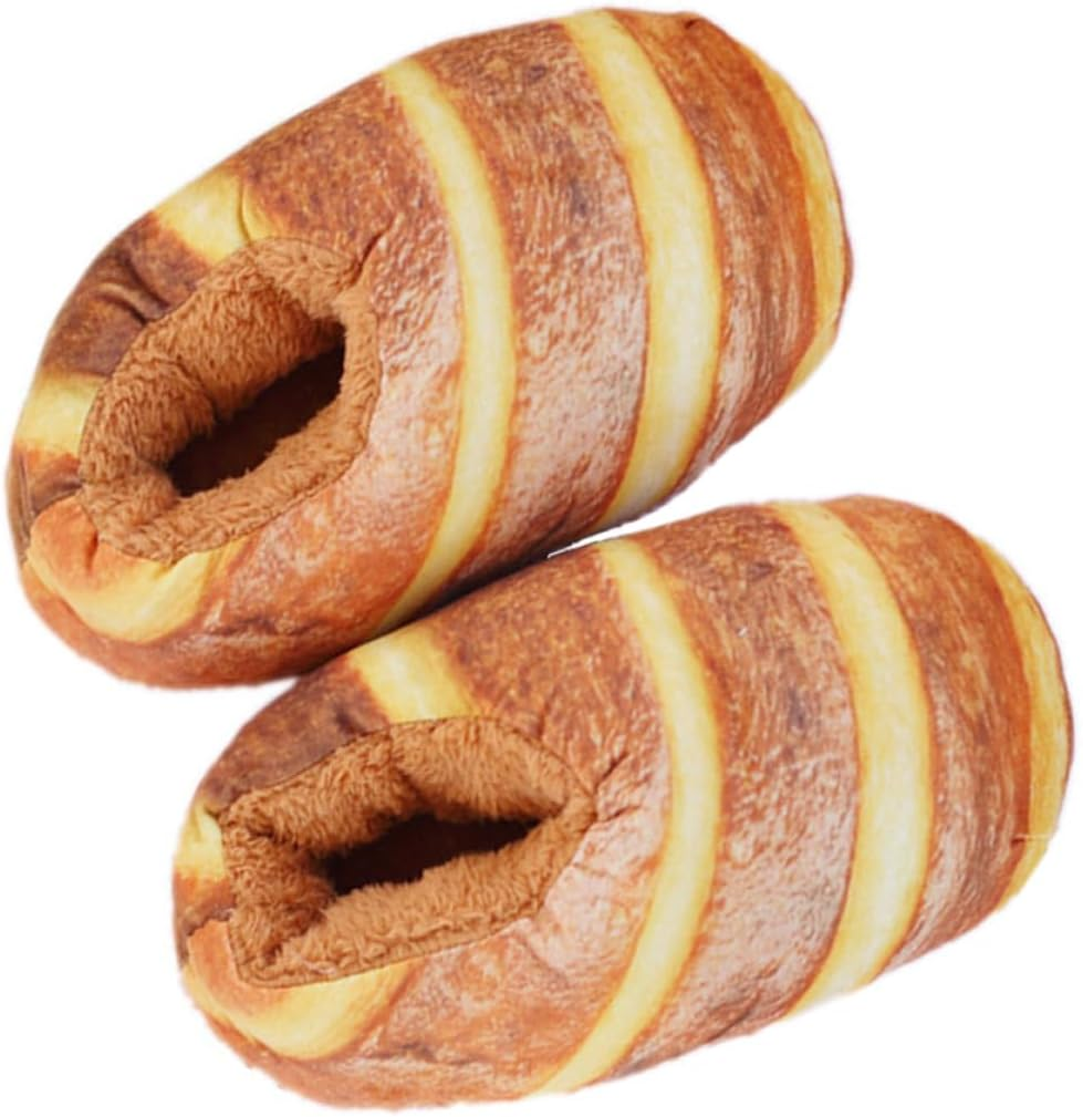 WESIEVYA Simulation Bread Winter Slippers for Women, Yellow Butter Style, One Size Fits EU 36-40, Warm Indoor Home Sandals image number 3