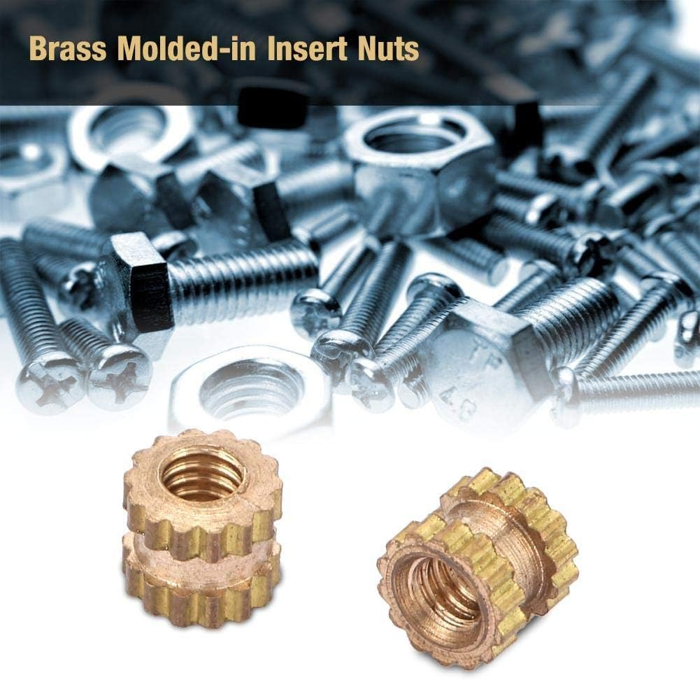 Cylinder Knurled Threaded, 100Pcs Lightweight Insert Embedment Nut, Heat-Resistant M2 For(M2*4 * 3.5 (100Pcs)) image number 4