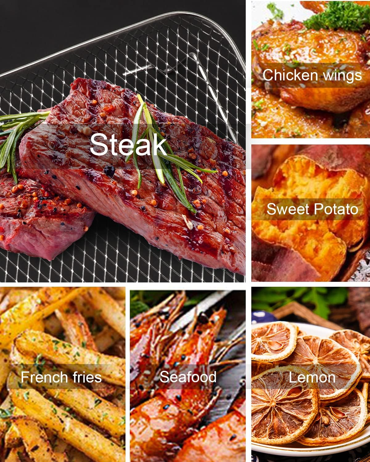 Air Fryer Rack for Instant Vortex COSORI NUWAVE Air Fryer Oven- 304 Stainless Steel Three Stackable Dehydrator Rack Toast Rack Stand Accessories image number 5