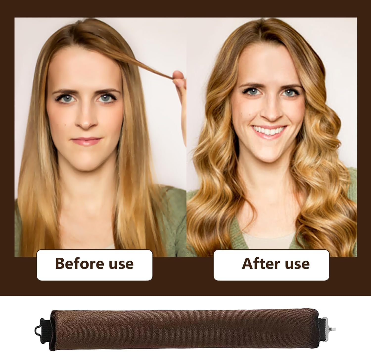 Zhangjunfle Overnight Blowout Headband Rods, 3Pcs Overnight Heatless Curls Blowout Rods, Heatless Curling Rods Velvet Blowout Rods Flexi Rods with Turban image number 1