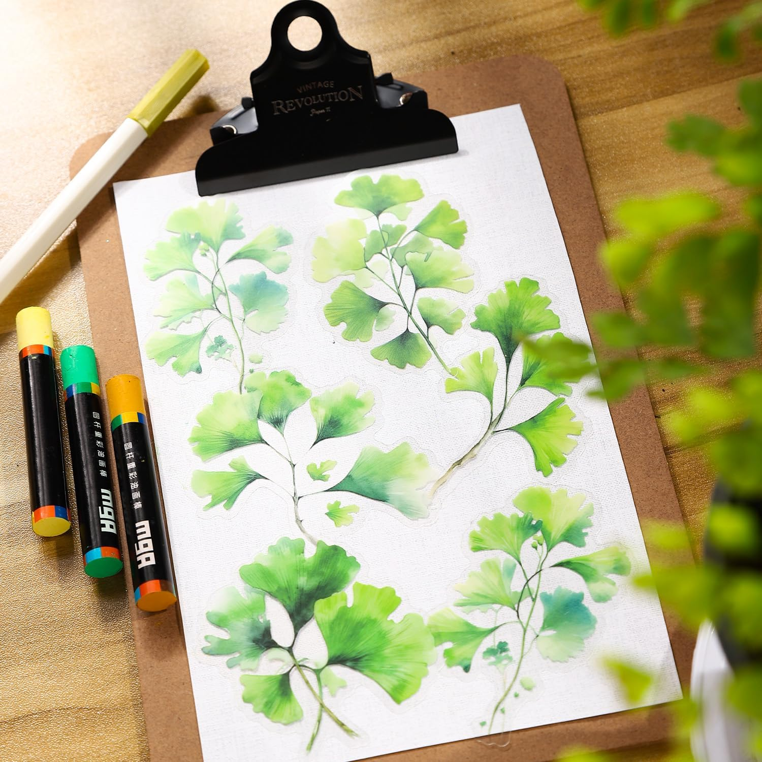 Auriicleaf Botanical Leaf PET Stickers Set, 120PCS Transparent Plant Ephemera for Scrapbooking, Journaling, DIY Crafts, and Planner image number 5