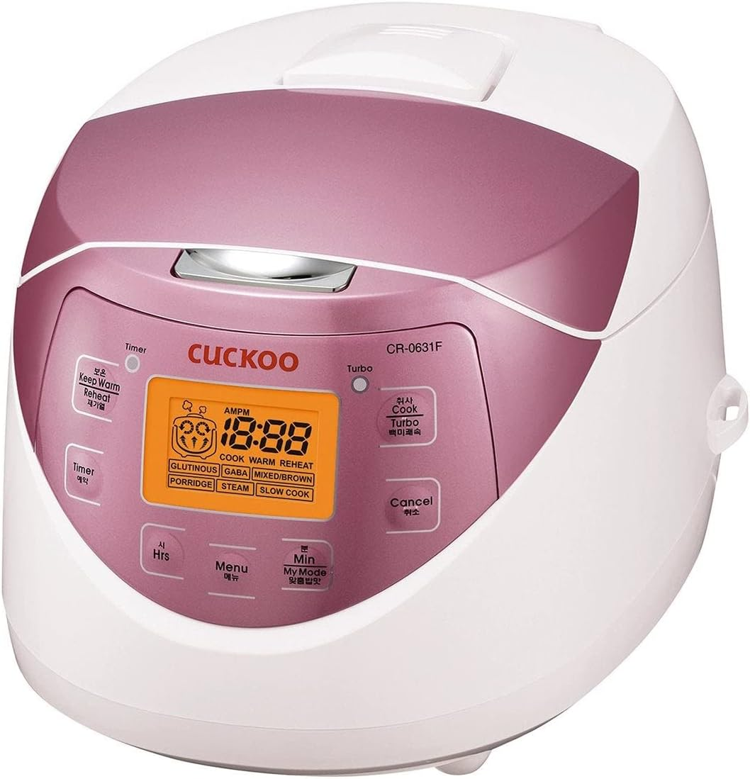 (CR-0631F) CUCKOO 6-Cup Electric Heating Smart Rice Cooker, 8 Menu Options, Slow Cook, Non-Stick Inner Pot, Reheat, Keep Warm Pink image number 1