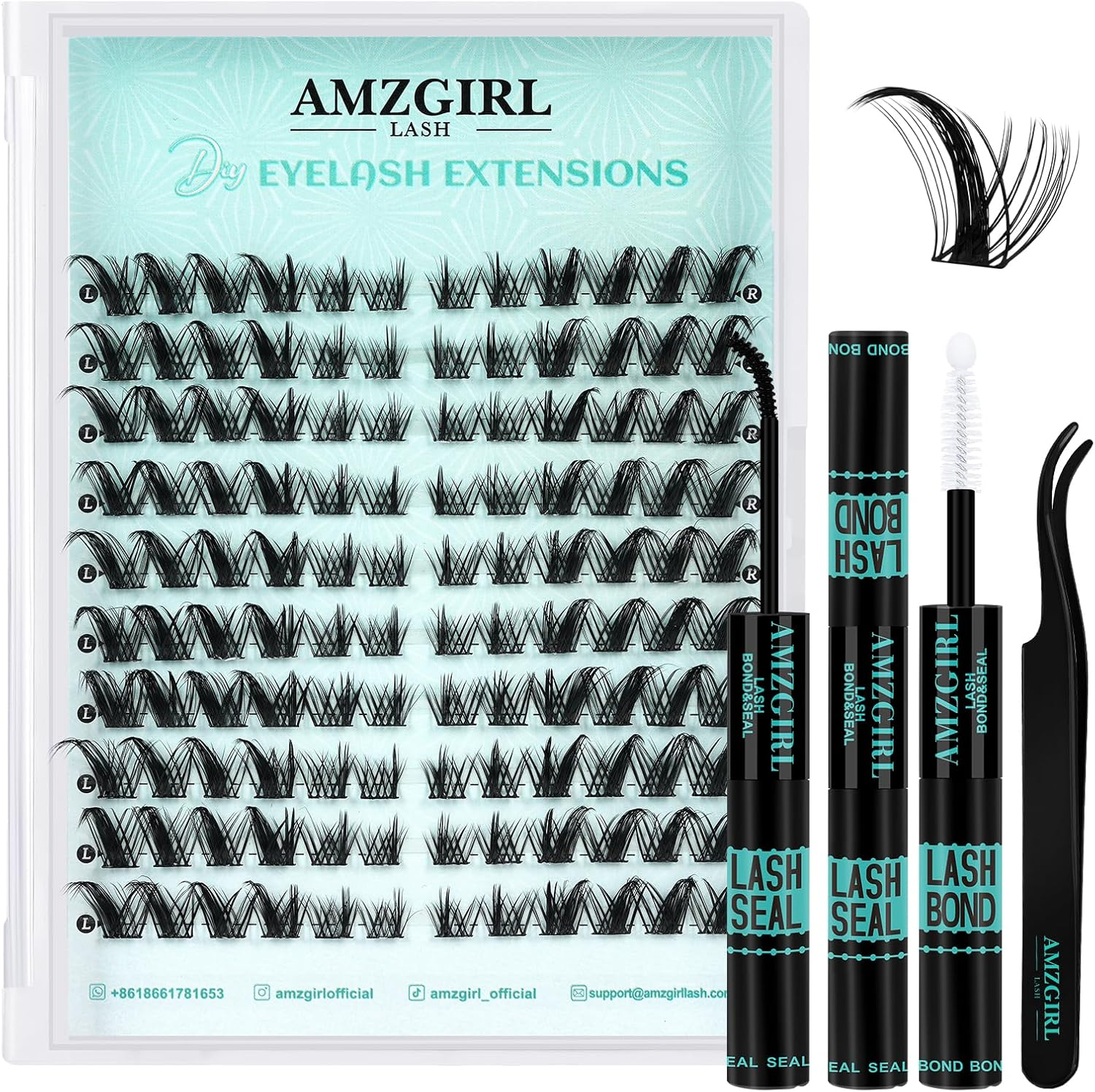 Wispy Lash Clusters Natural Cluster Eyelash Extension Left & Right Cat Eye 100Pcs Eyelashes Clusters DIY Lash Extensions Individual Lashes Clusters for Lash Beginners(Sunup,C-10Pairs) image number 1