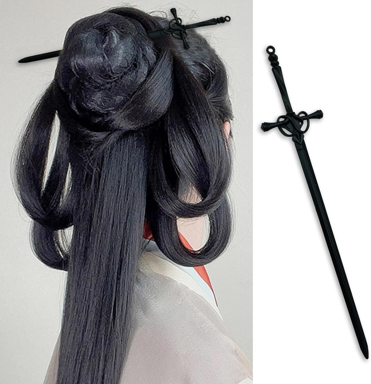 2 Pcs Metal Sword Hair Sticks Vintage Hair Chopsticks Simple and Elegant Hair Pins Sticks for Women and Girls Daily Wear image number 4