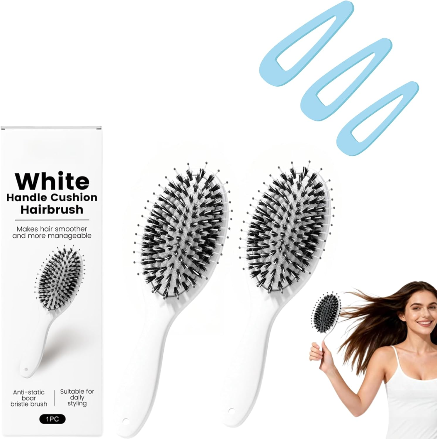 Viral World-Famous 5X Sold Out Paddle Brush-Smoother, Stronger, Shinier Hair-Boar Bristle Brushs with Nylon Bristles, Lightweight Retractable Viral Paddles Comb, Viral Paddle Brush for Fine Hair (1) image number 4