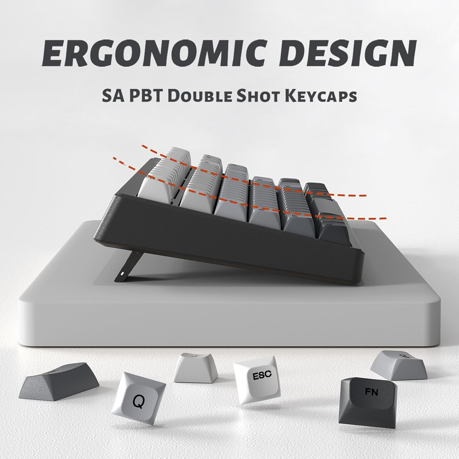 ATTACK SHARK X FREEWOLF M87 80% Wireless Gaming Keyboard, 87 Keys TKL Rainbow Backlit Mechanical Feeling SA PBT Membrane Keyboard Bt/2.4Ghz Connect with 4000Mah Battery for Mac/Win - Black Gradient