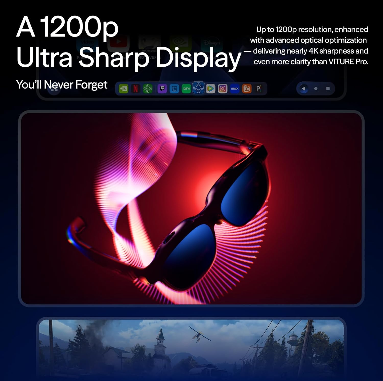 VITURE Luma Pro XR Glasses &mdash; 152&rdquo; 1200P Ultra Sharp Display, 1000 Nits, 52&deg; FOV, Dimming Adjustments, for Iphone 17/16/15, Android, Mac, PC, Steam Deck, First-Ever XR Experience for Switch 2 - Regular image number 5