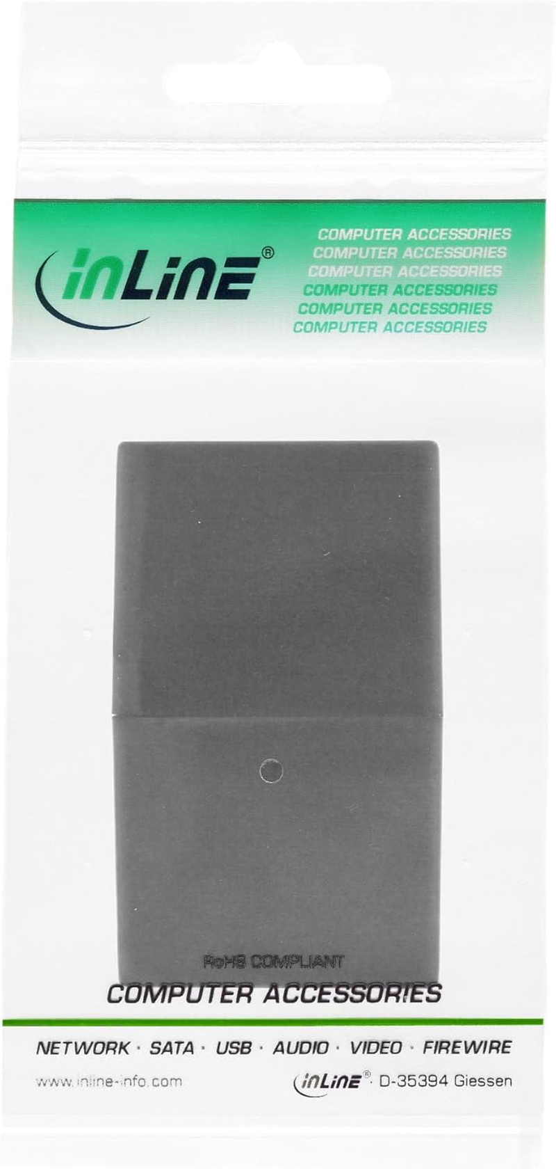 Inline 69999E Modular Coupling RJ10 4P4C Female/Female Black image number 1