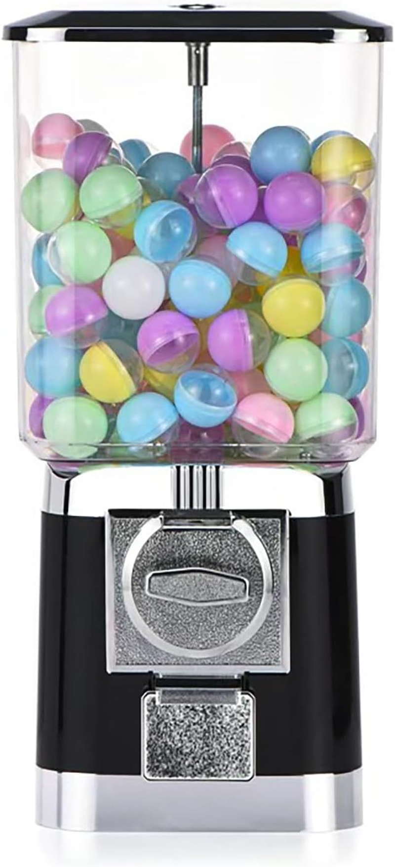 Capsules Vending Machine, Candy Gumball Vending Machine with 200 Balls, Toy Balls Dispenser for Gadgets, Capsules Bouncy Ball Dispenser for Game Retail Stores,Black-Capsuleshell