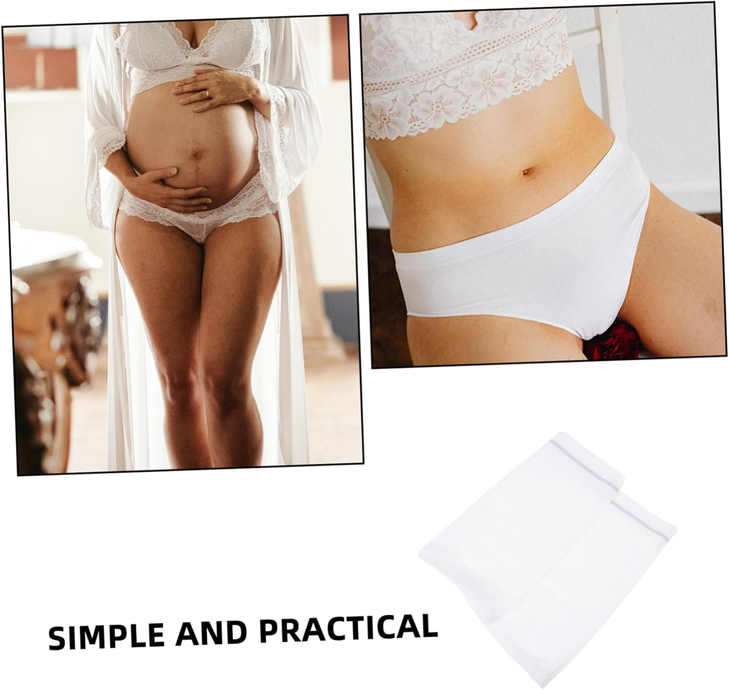 KICHOUSE Disposable Women Underpants Breathable Postpartum Panties Soft Disposable Underwear for Maternity Care XXL Purple Stripes 2Pcs image number 1
