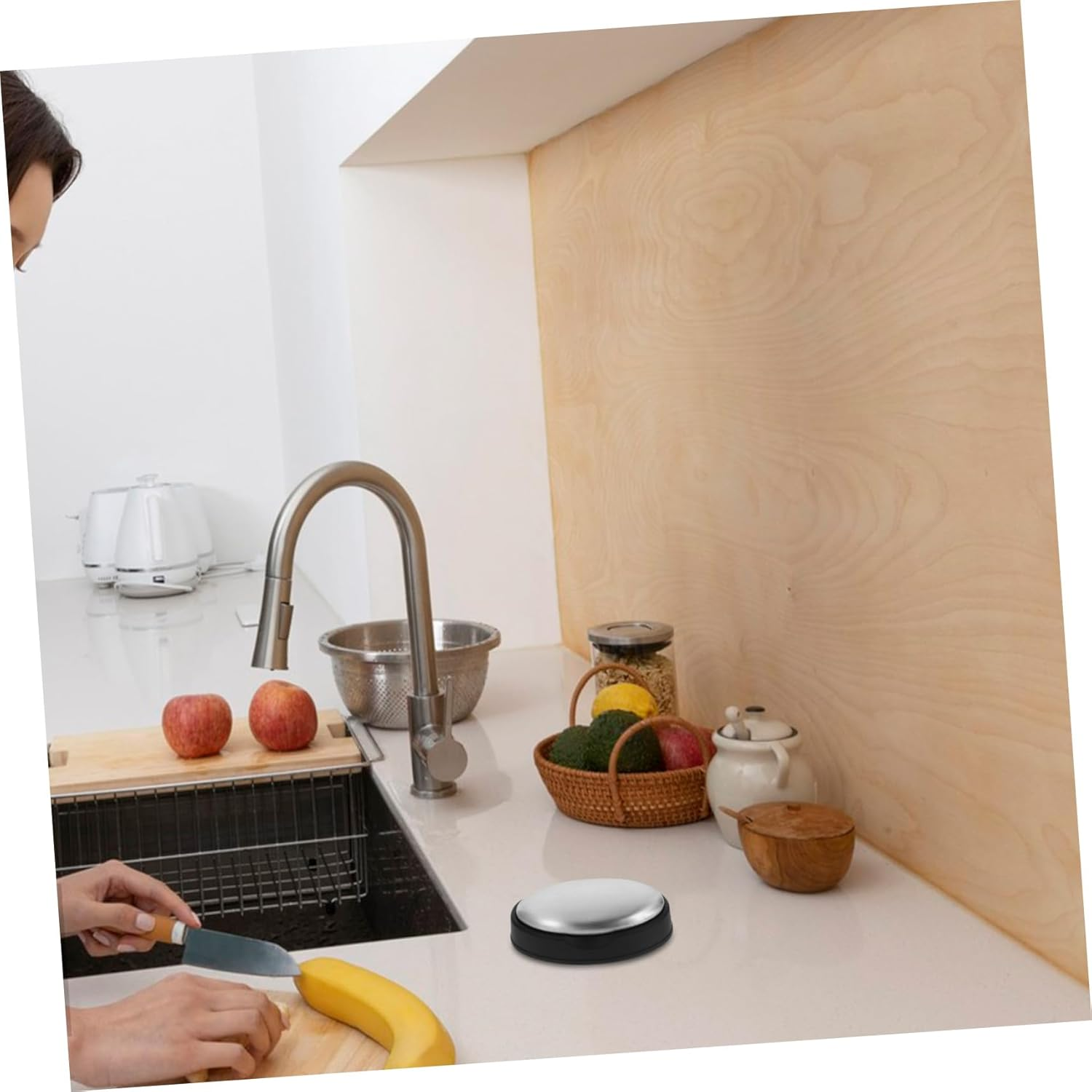 IMIKEYA Stainless Steel Odor Remover Soap Metal Soap for Kitchen Use for Eliminating Fish and Garlic Smells Compact Design for Easy Hand Cleaning with Base image number 5