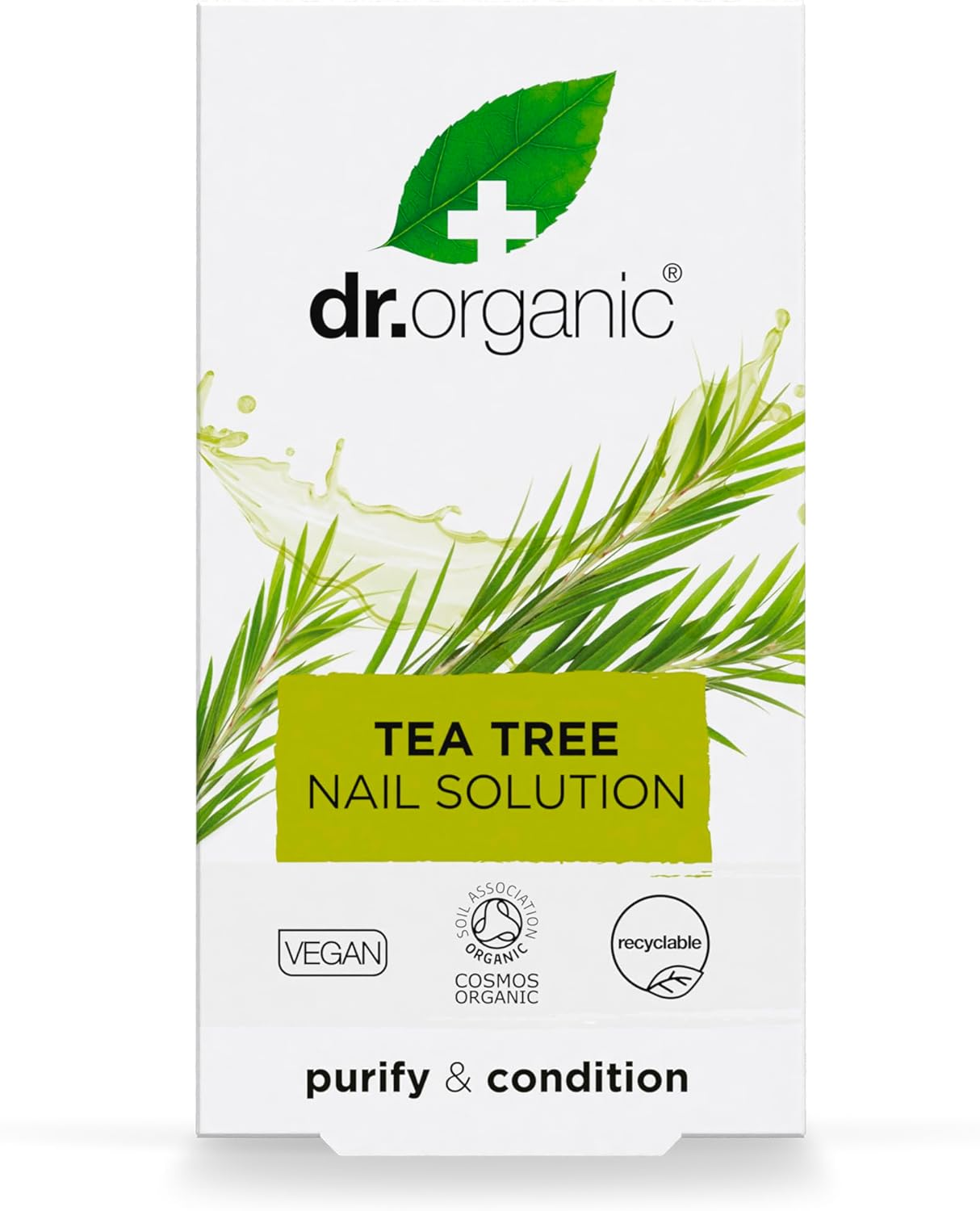 Dr Organic Tea Tree Nail Solution, Purifying, Conditioning, Mens, Womens, Natural, Vegan, Cruelty-Free, Paraben & Sls-Free, Recyclable & Recycled Ocean Bound Plastic, Certified Organic, 10Ml image number 6