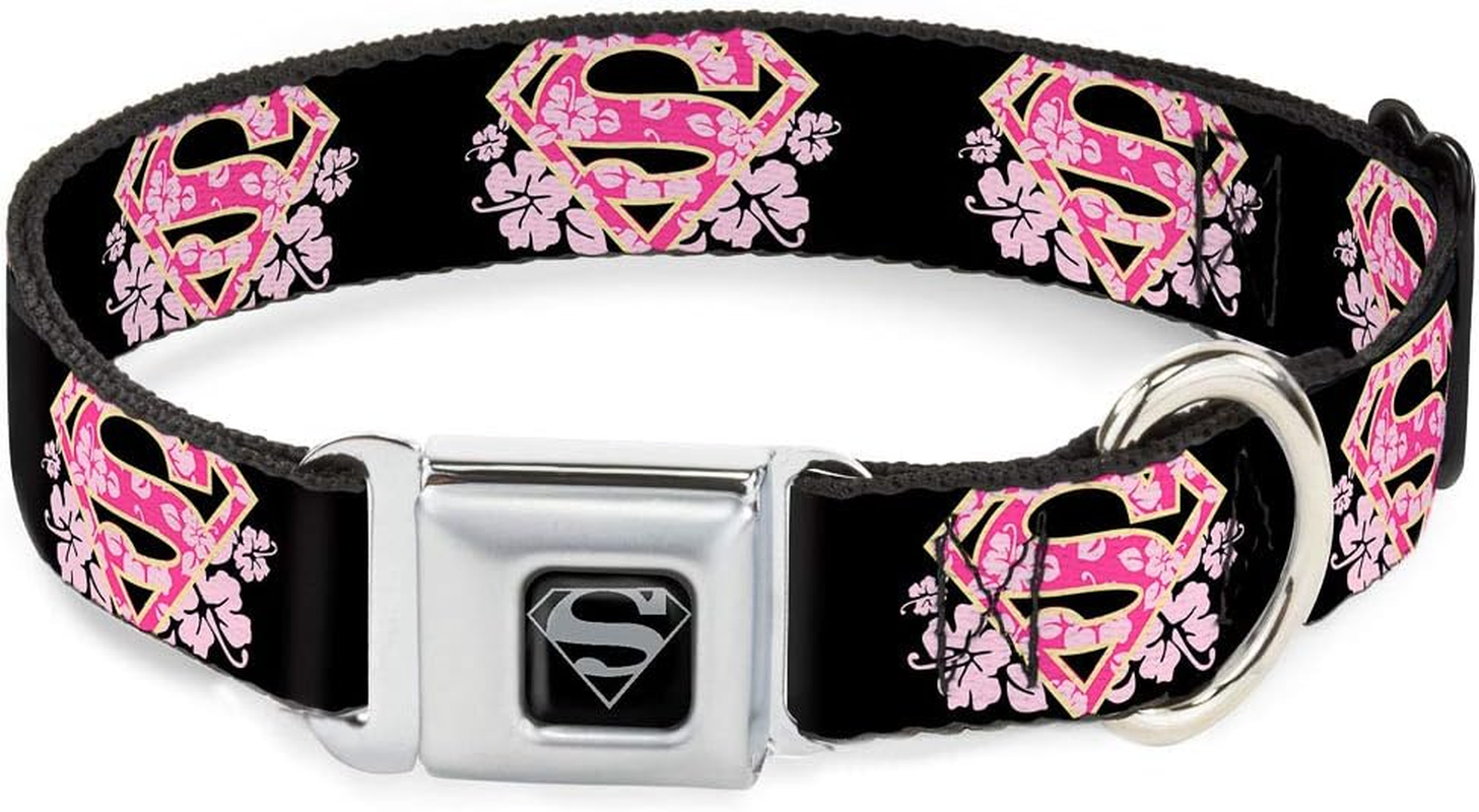 Buckle-Down Seatbelt Buckle Dog Collar - Supergirl Tattoo Scene - 1" Wide - Fits 11-17" Neck - Medium