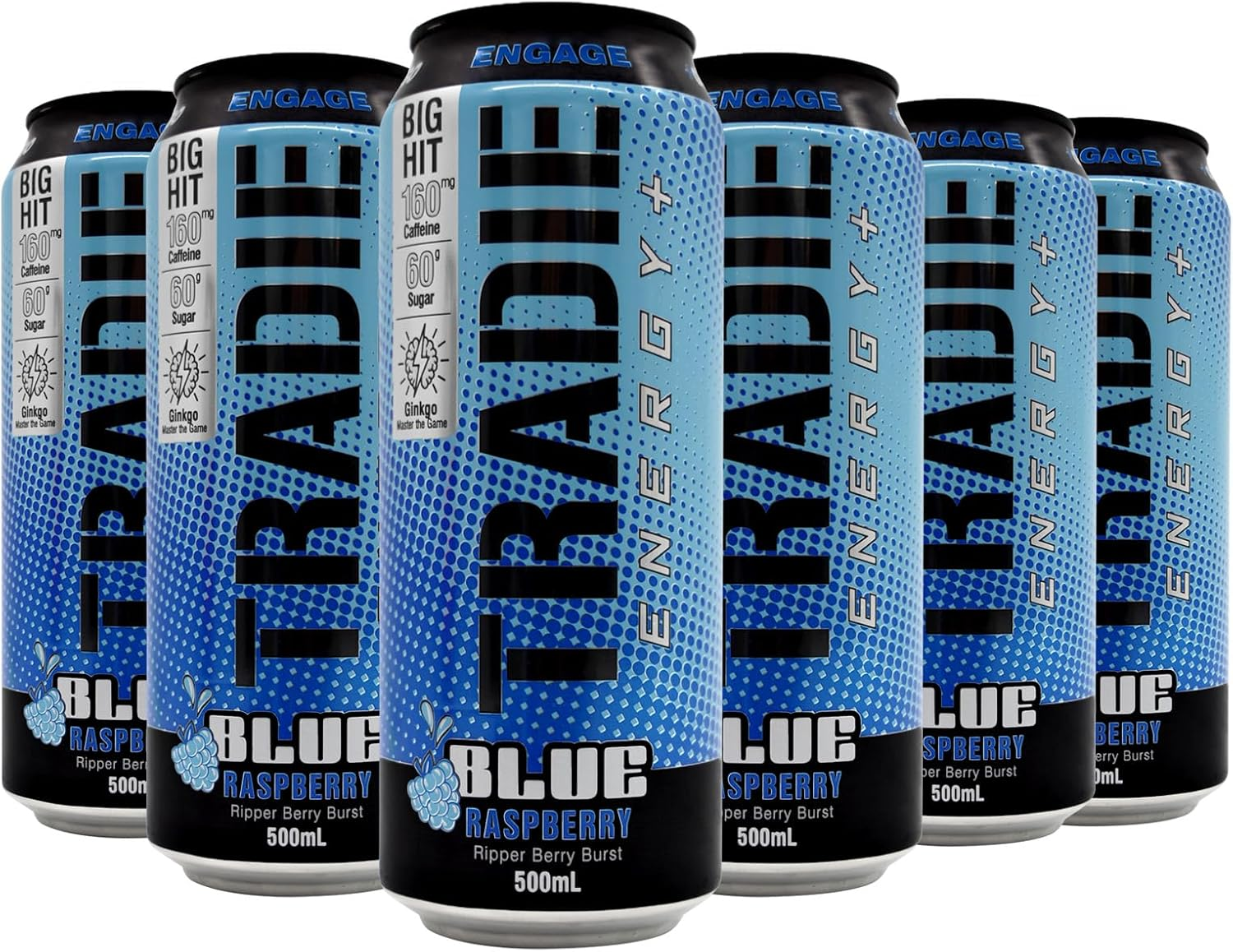 TRADIE Blue Raspberry Energy Drink 12 X 500Ml image number 2