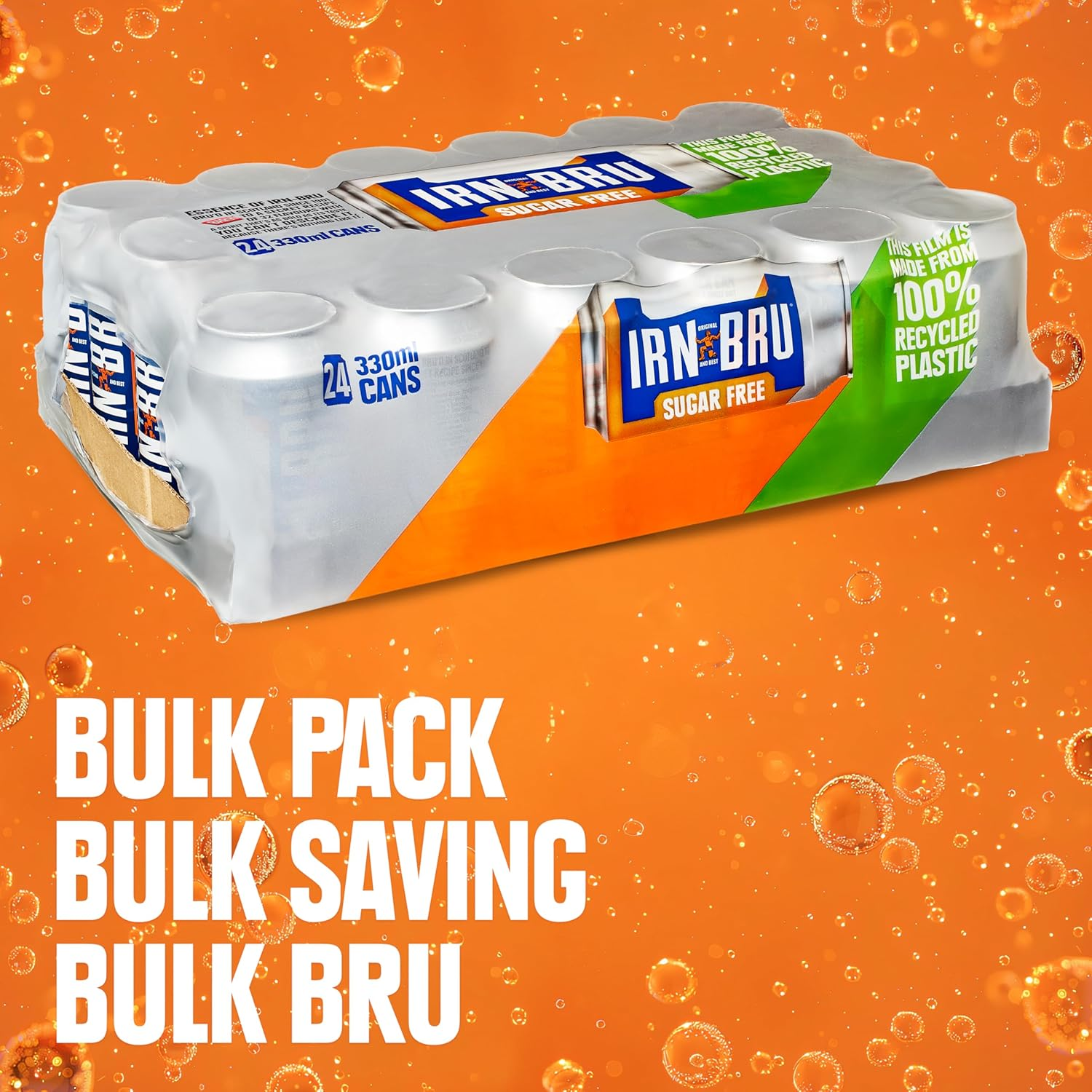IRN-BRU Sugar-Free Diet, 24 Pack Zero No Sugar & Low Calorie Fizzy Drinks Multipack Cans - 24 X 330Ml Cans image number 6