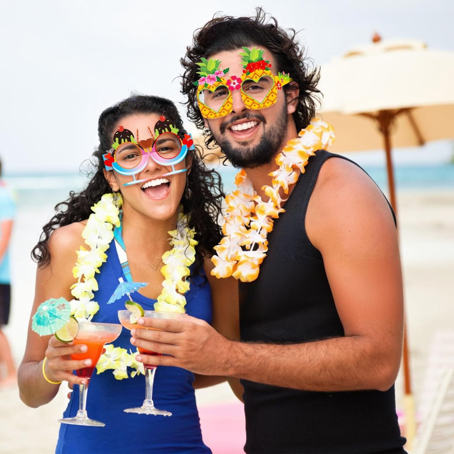 WELANE Hawaiian Funny Eyeglasses, 8 PCS Party Paper Glasses Frame for Summer, Beach, Party Supplies (About 13 X 15.5 X 12.56Cm/5.11 X 6.10 X 4.94In) image number 5