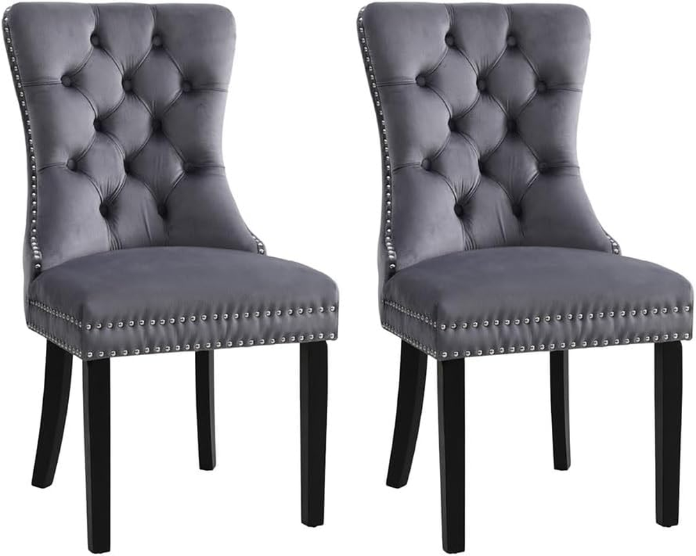 Artiss Dining Chairs Set of 2, Velvet Fabric Kitchen Chairs with Wooden Legs, Upholstered Nursing Seats Reading Seating, Home Furniture for Living Room Bedroom Cafe Office, in 50Cm Seat Height image number 5